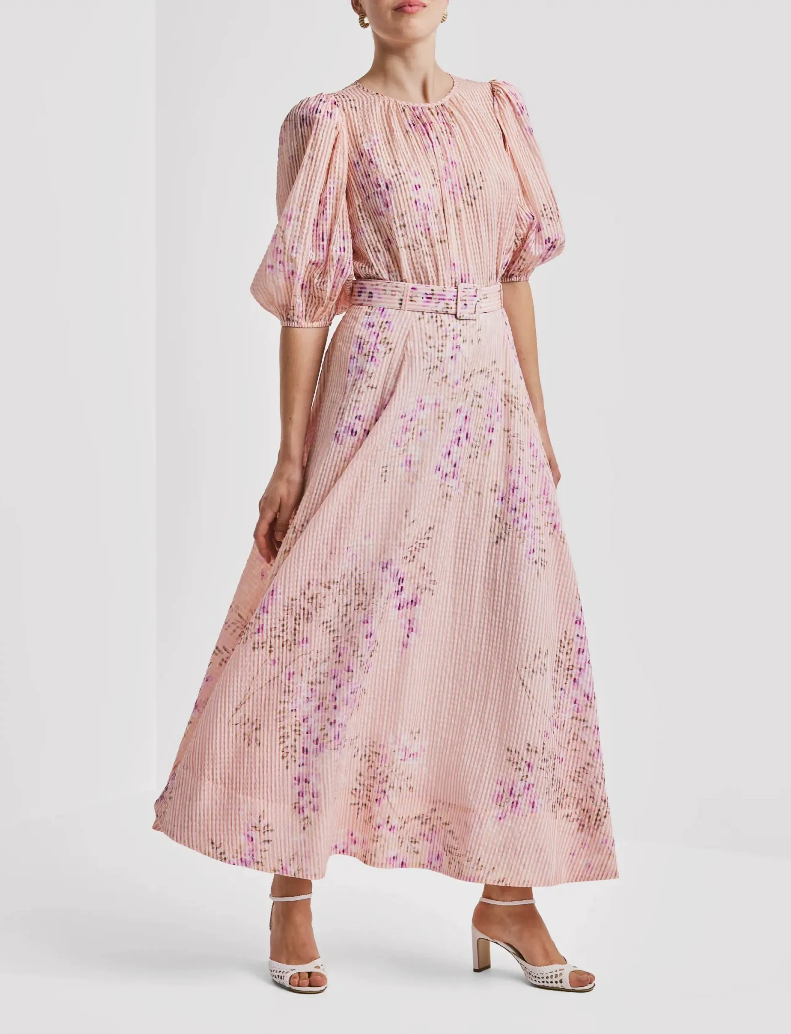 by Ti Mo Checks Top, Kvinder, Pufærmet Gingham Blomstret Top, Pink, Str: L