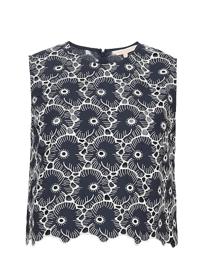 by Ti Mo Broderie Anglaise Top - Crop tops - 070 - MARINE / blue