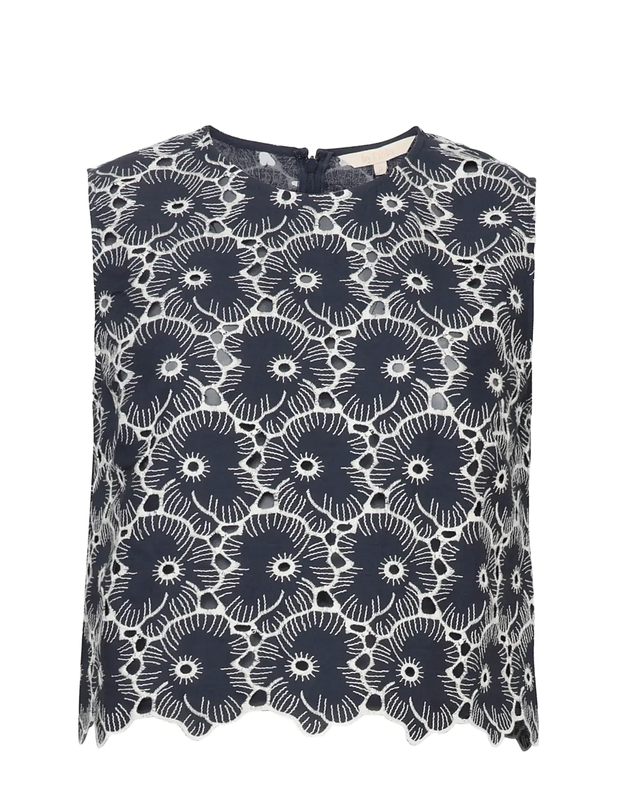 by Ti Mo - Broderie Anglaise Top - Īsi topi - 070 - marine - 1