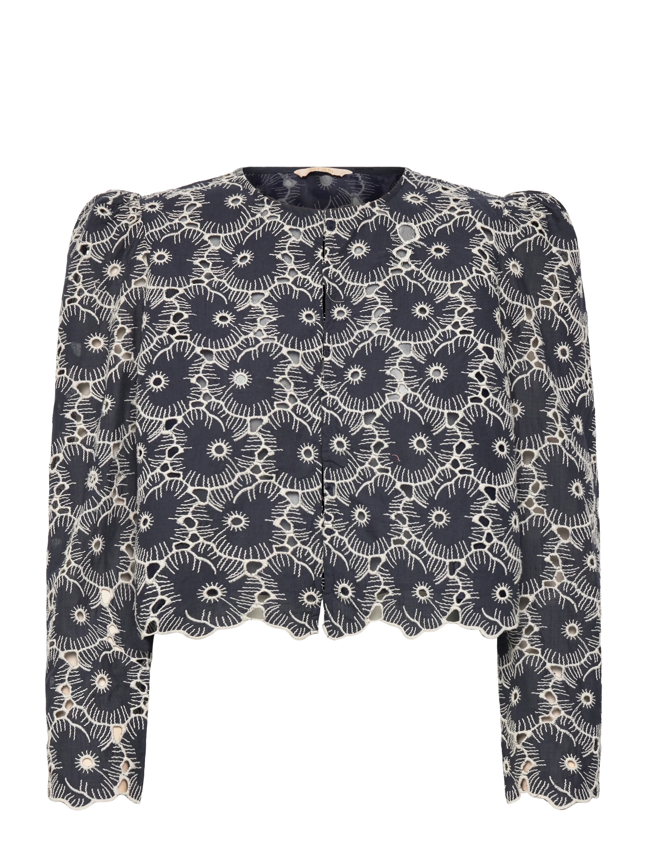 by Ti Mo Broderie Anglaise Jacket, Kvinder, Broderie Anglaise Jakke, Navy, Str: L