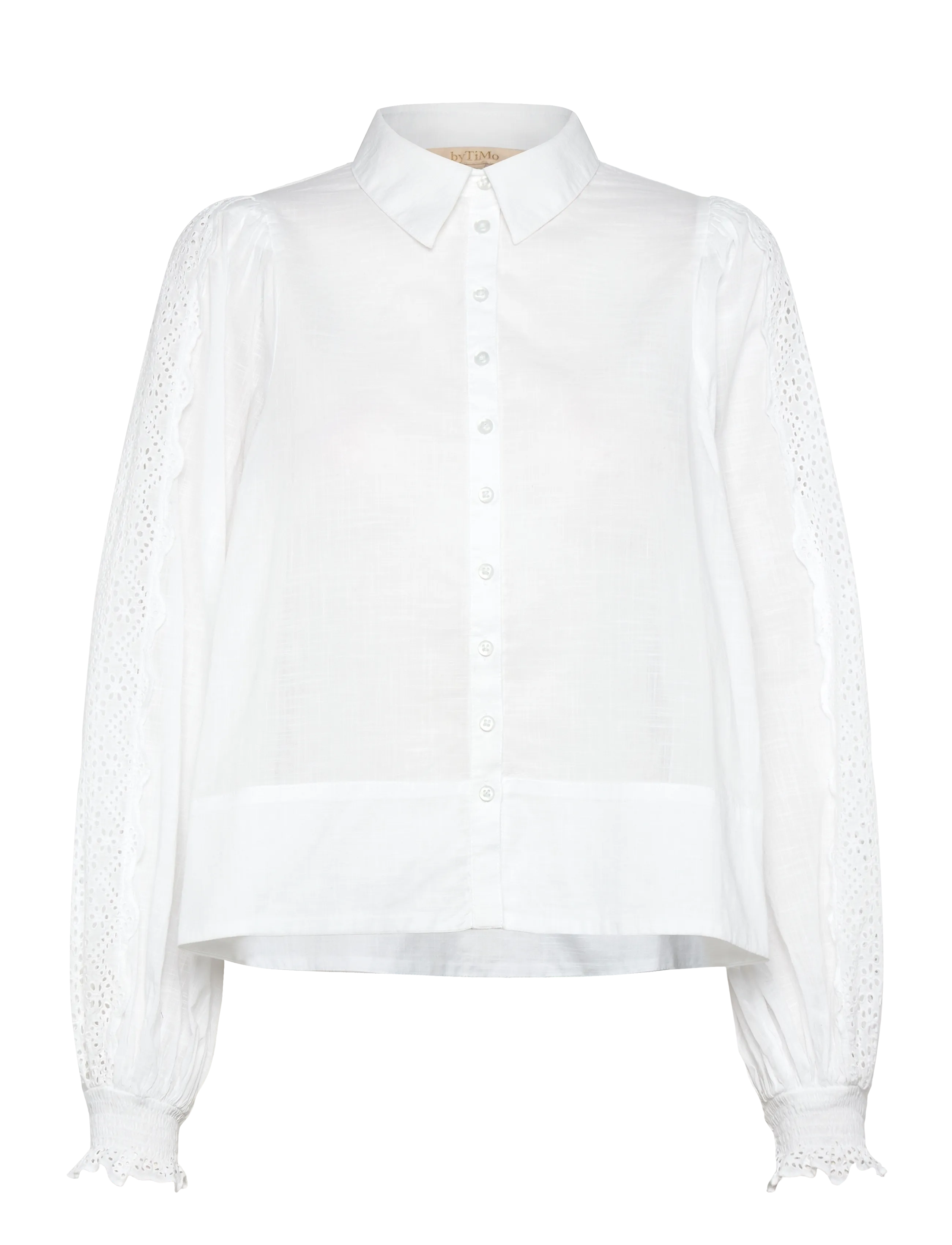by Ti Mo Cotton Slub Shirt - Bluser & Skjorter - 001 - WHITE / white