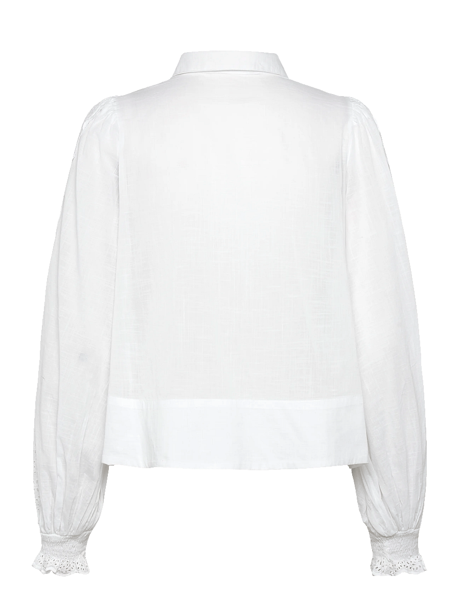 by Ti Mo - Cotton Slub Shirt - denimskjorter - 001 - white - 1