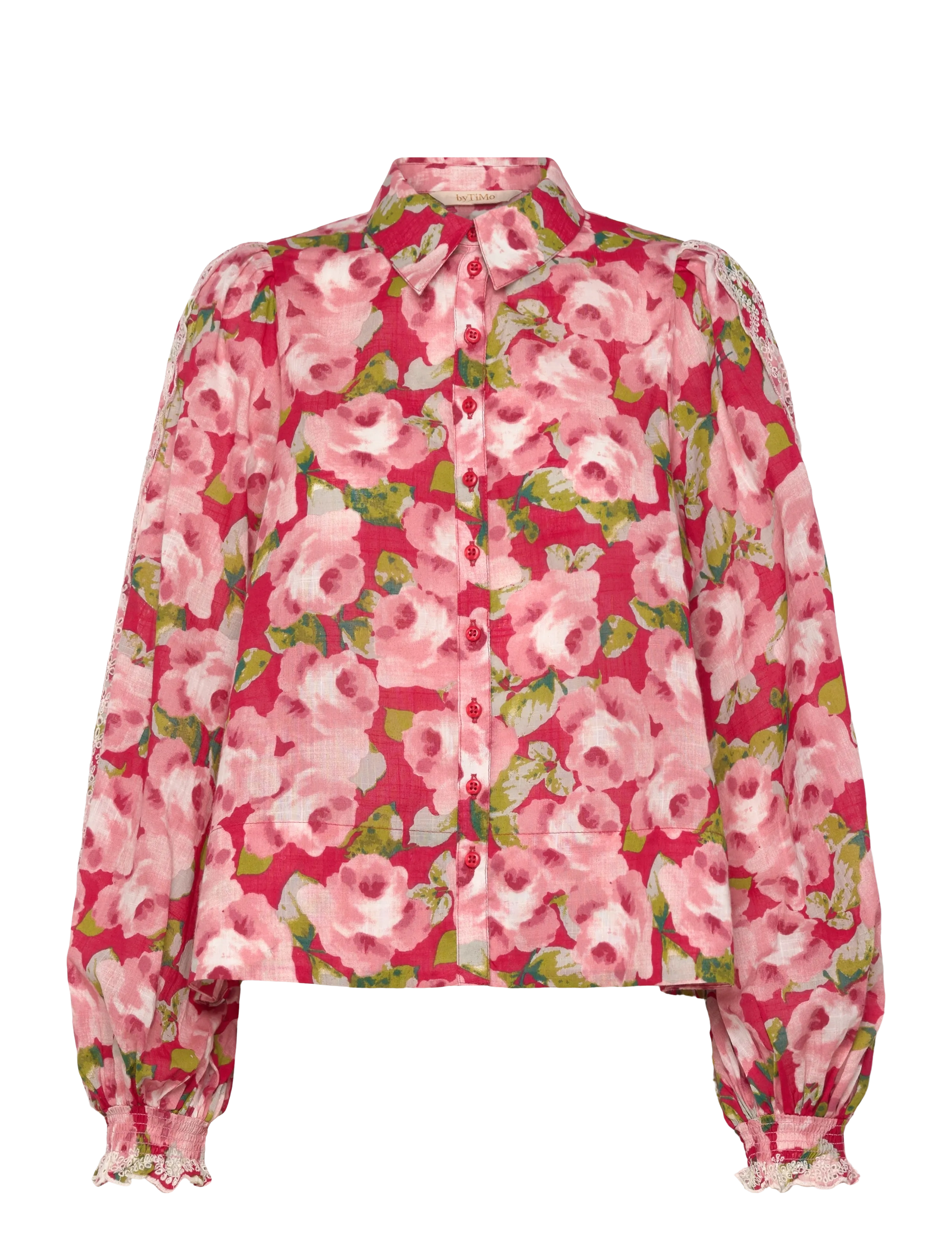 by Ti Mo Cotton Slub Shirt - Kläder - 601 - ROMACE / red