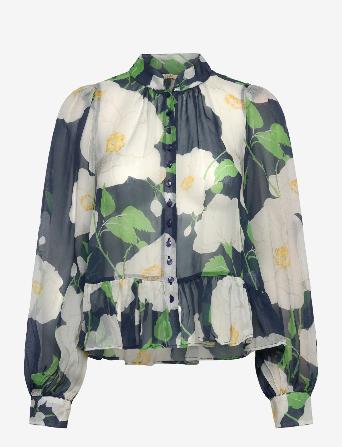 by Ti Mo - Organza Shirt - langermede bluser - 580 - flower garden - 0