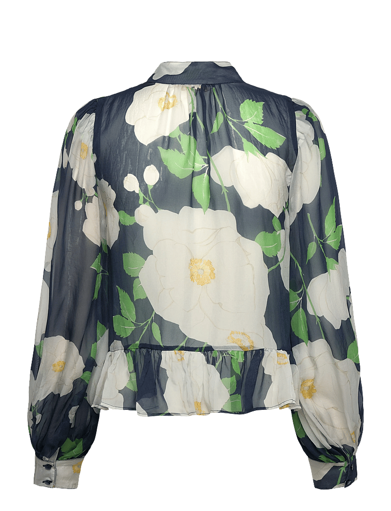 by Ti Mo - Organza Shirt - langermede bluser - 580 - flower garden - 1