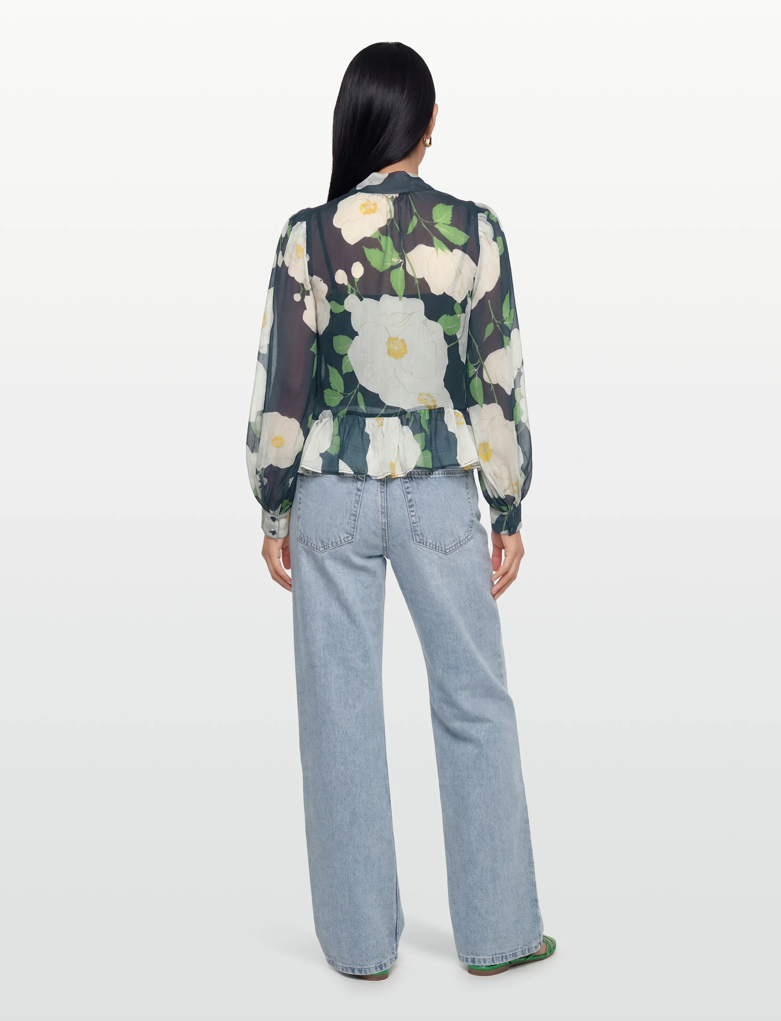 by Ti Mo - Organza Shirt - langermede bluser - 580 - flower garden - 4