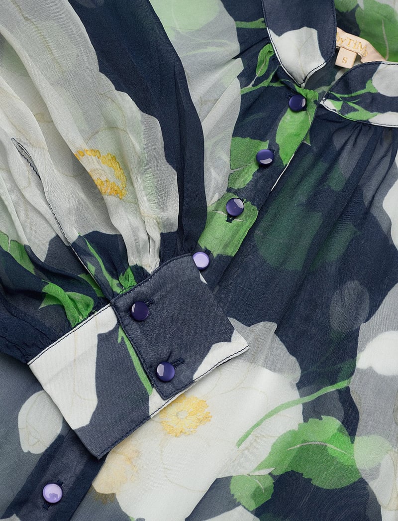 by Ti Mo - Organza Shirt - langermede bluser - 580 - flower garden - 2