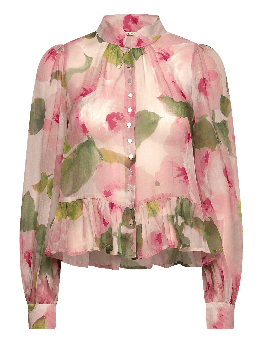 by Ti Mo - Organza Shirt - långärmade blusar - 582 - rosette - 0