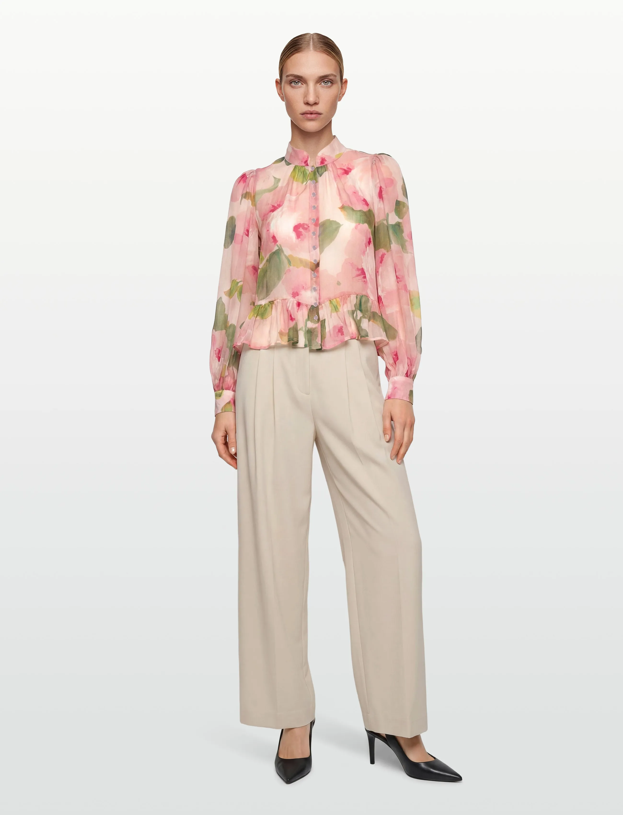 by Ti Mo Organza Shirt - Blūzes - 582 - ROSETTE / pink/rose