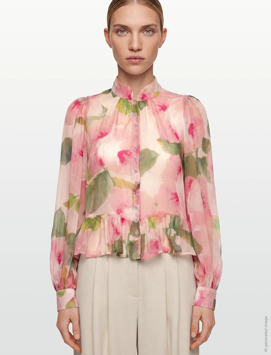 by Ti Mo - Organza Shirt - langærmede bluser - 582 - rosette - 3