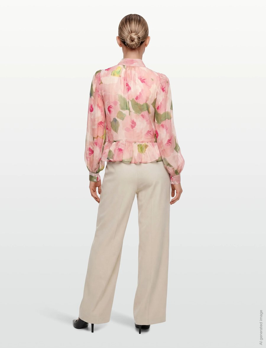 by Ti Mo - Organza Shirt - langærmede bluser - 582 - rosette - 4