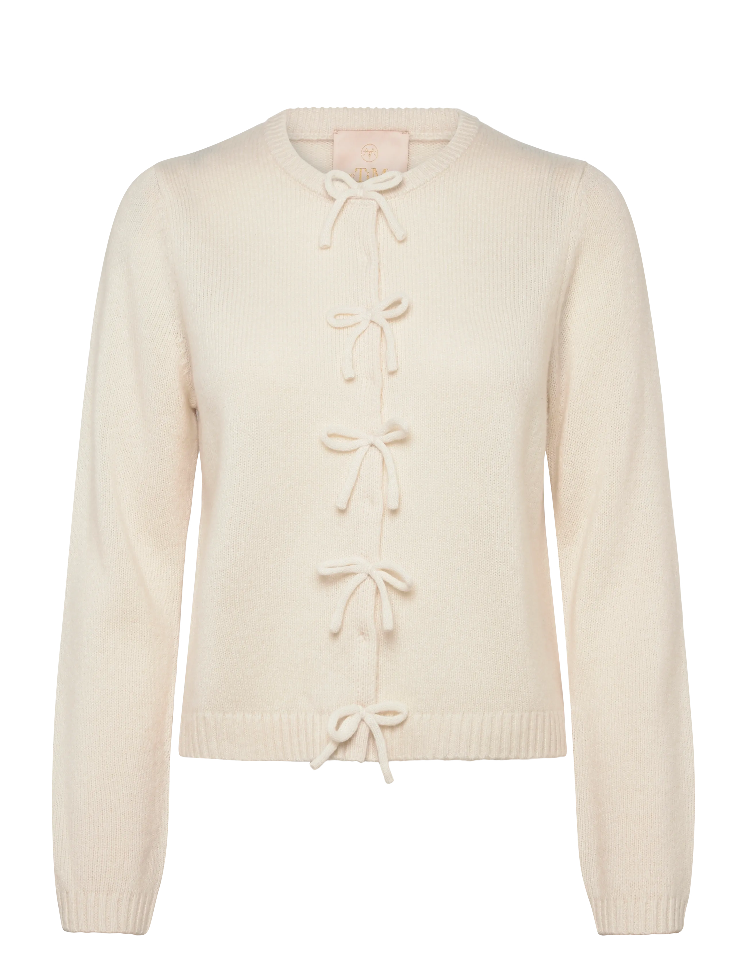 by Ti Mo Summer Knit Bow Jacket - Tøj - 003 - OFF WHITE / cream