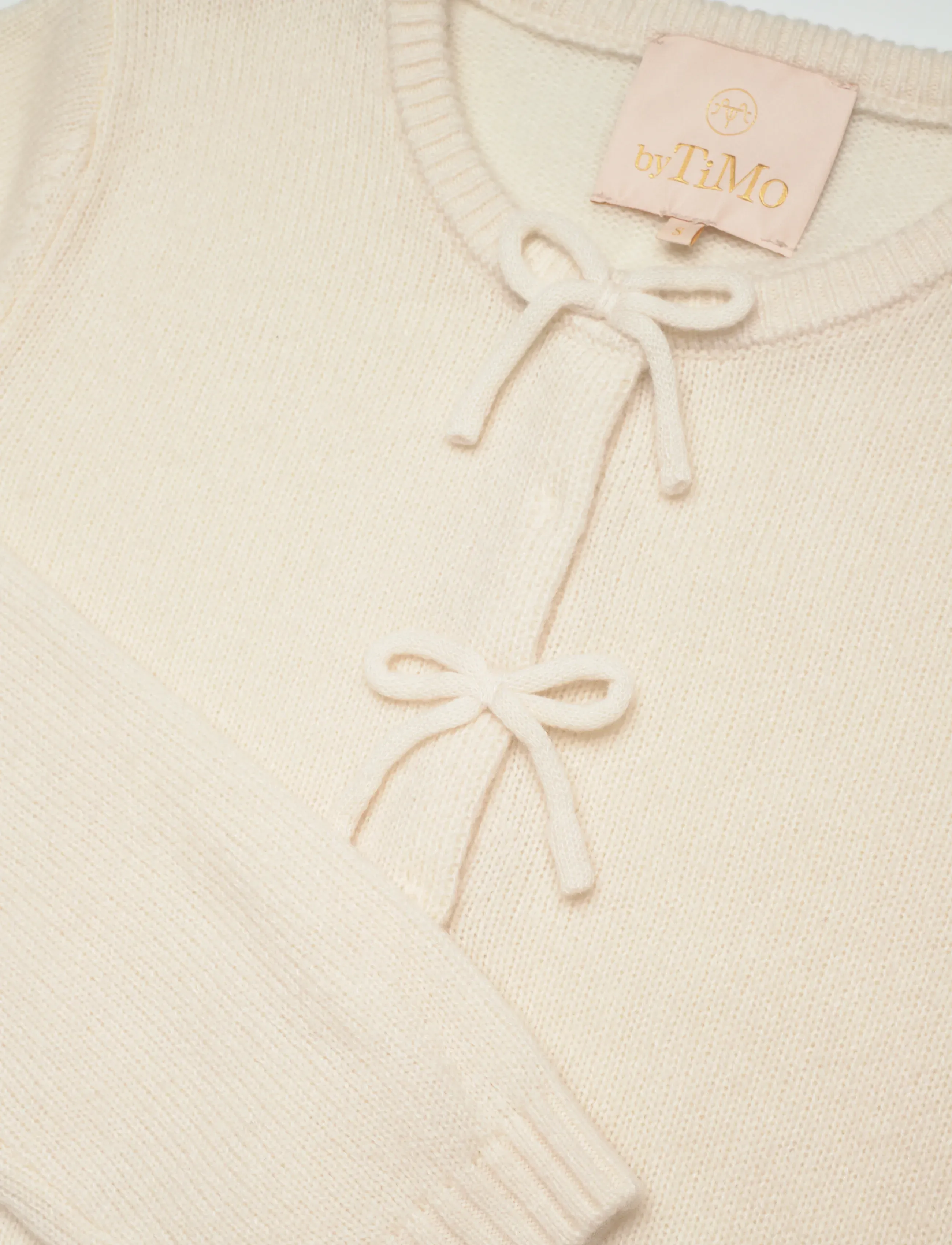 by Ti Mo - Summer Knit Bow Jacket - lyhyet villakangastakit - 003 - off white - 5