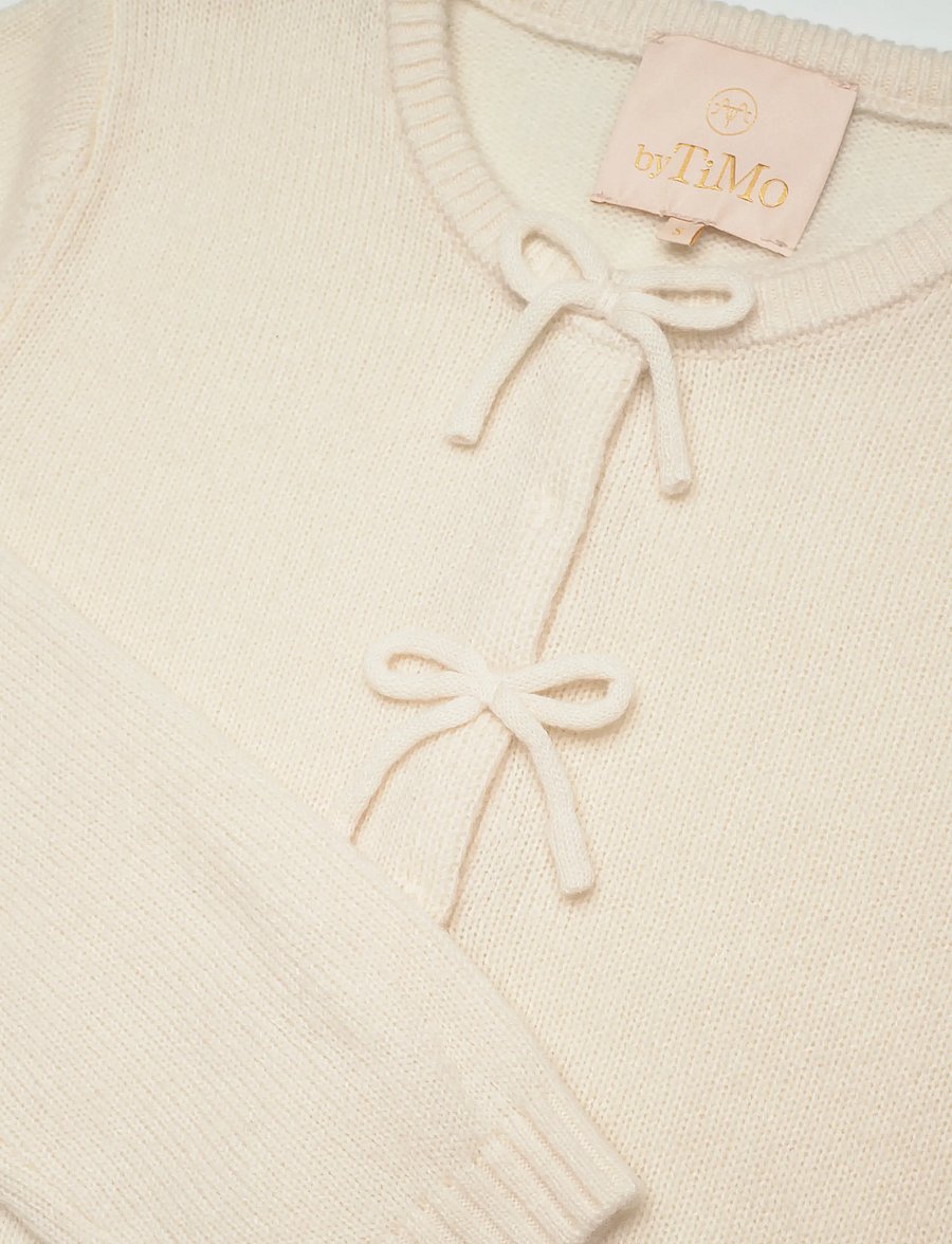 by Ti Mo - Summer Knit Bow Jacket - wolljacken - 003 - off white - 5