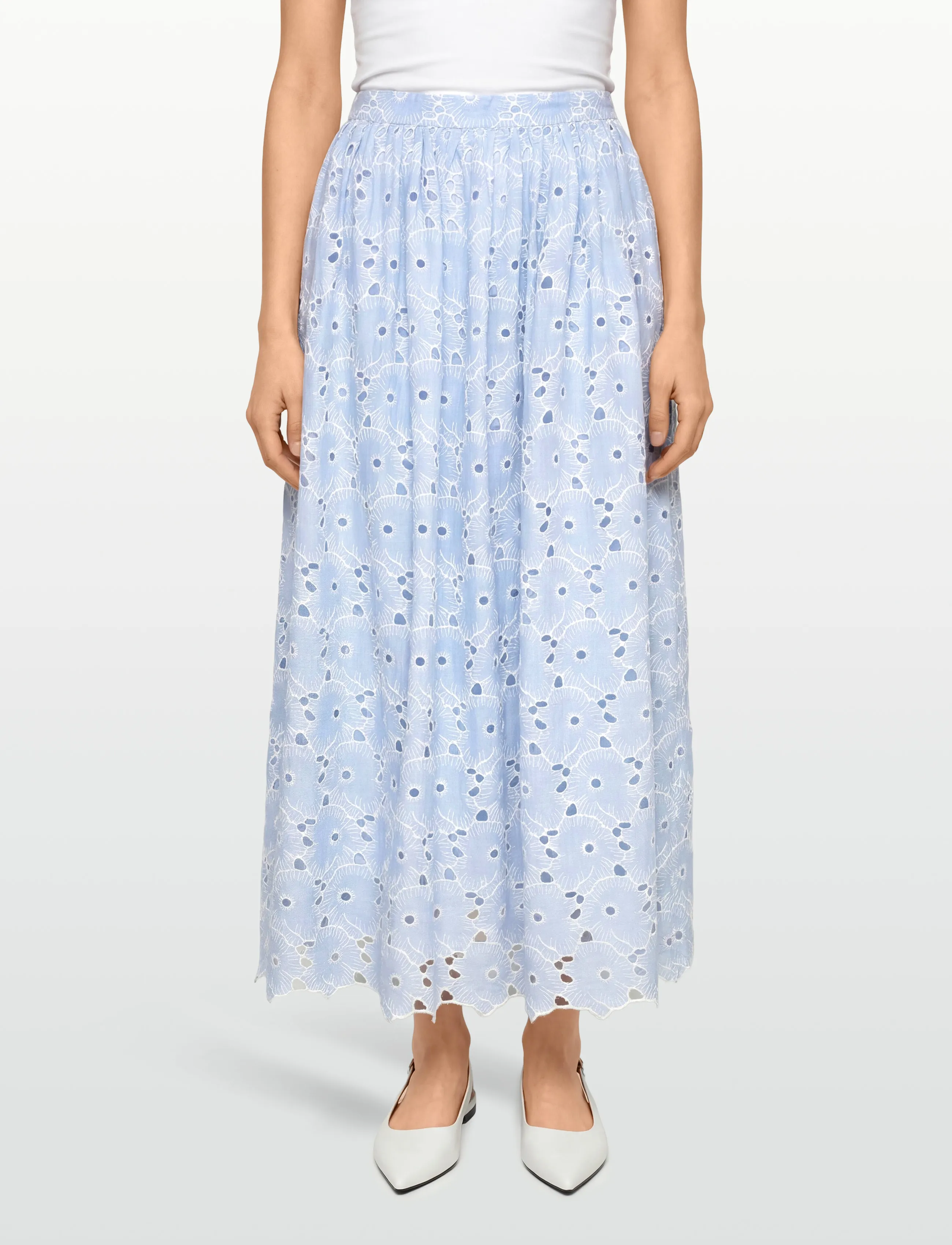 by Ti Mo - Broderie Anglaise Skirt - ilgi sijonai - 010 - light blue - 3