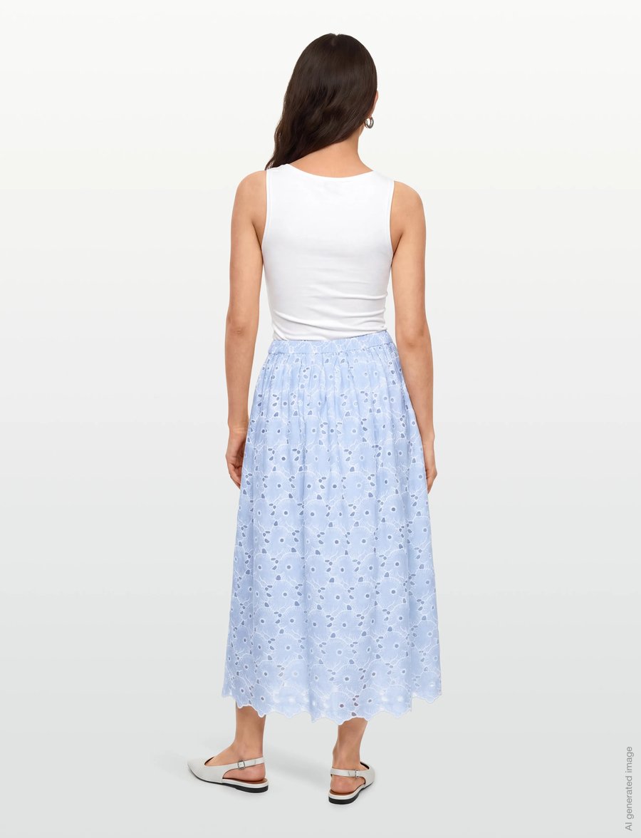 by Ti Mo - Broderie Anglaise Skirt - ilgi sijonai - 010 - light blue - 4