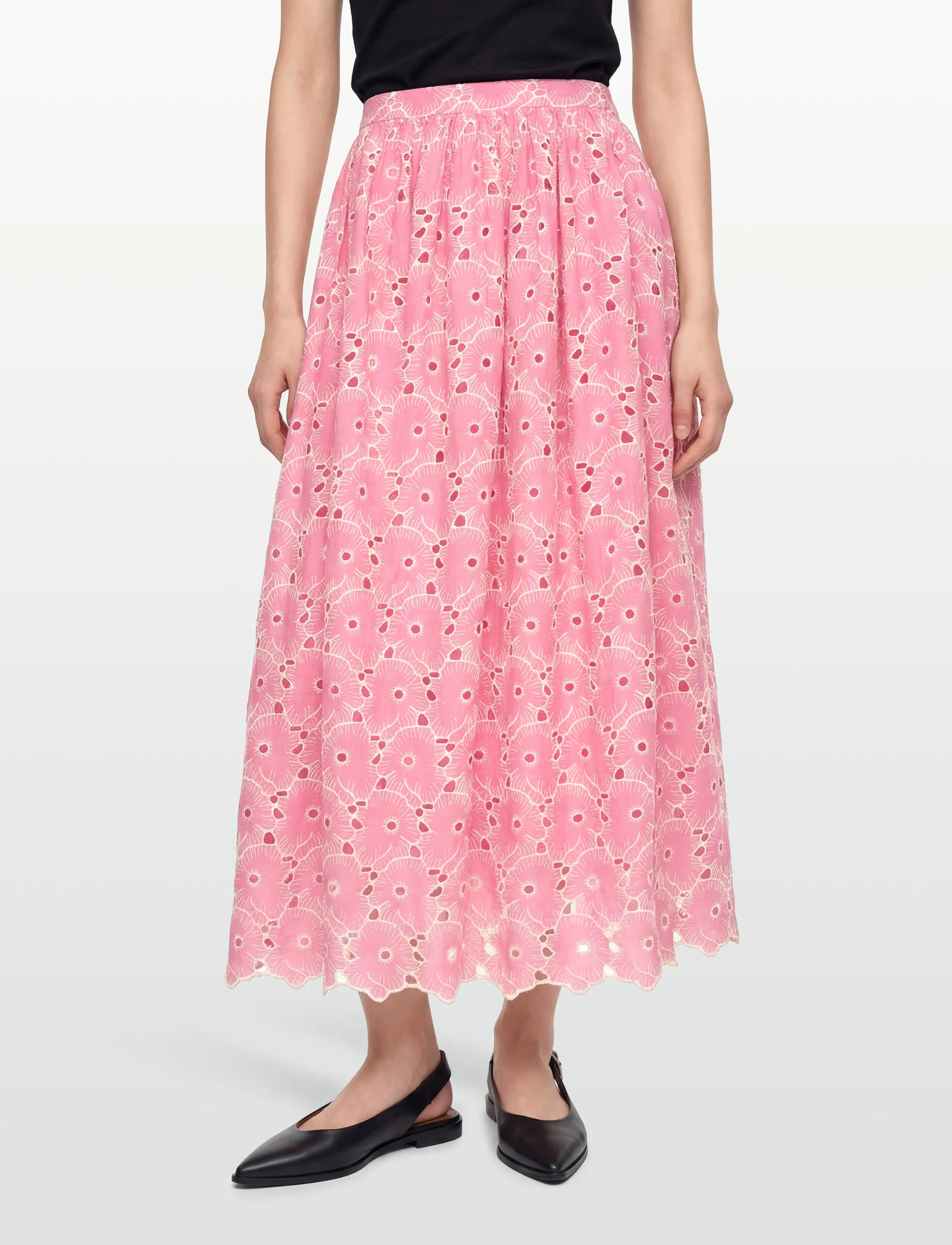 by Ti Mo - Broderie Anglaise Skirt - maxi röcke - 071 - rose pink - 3