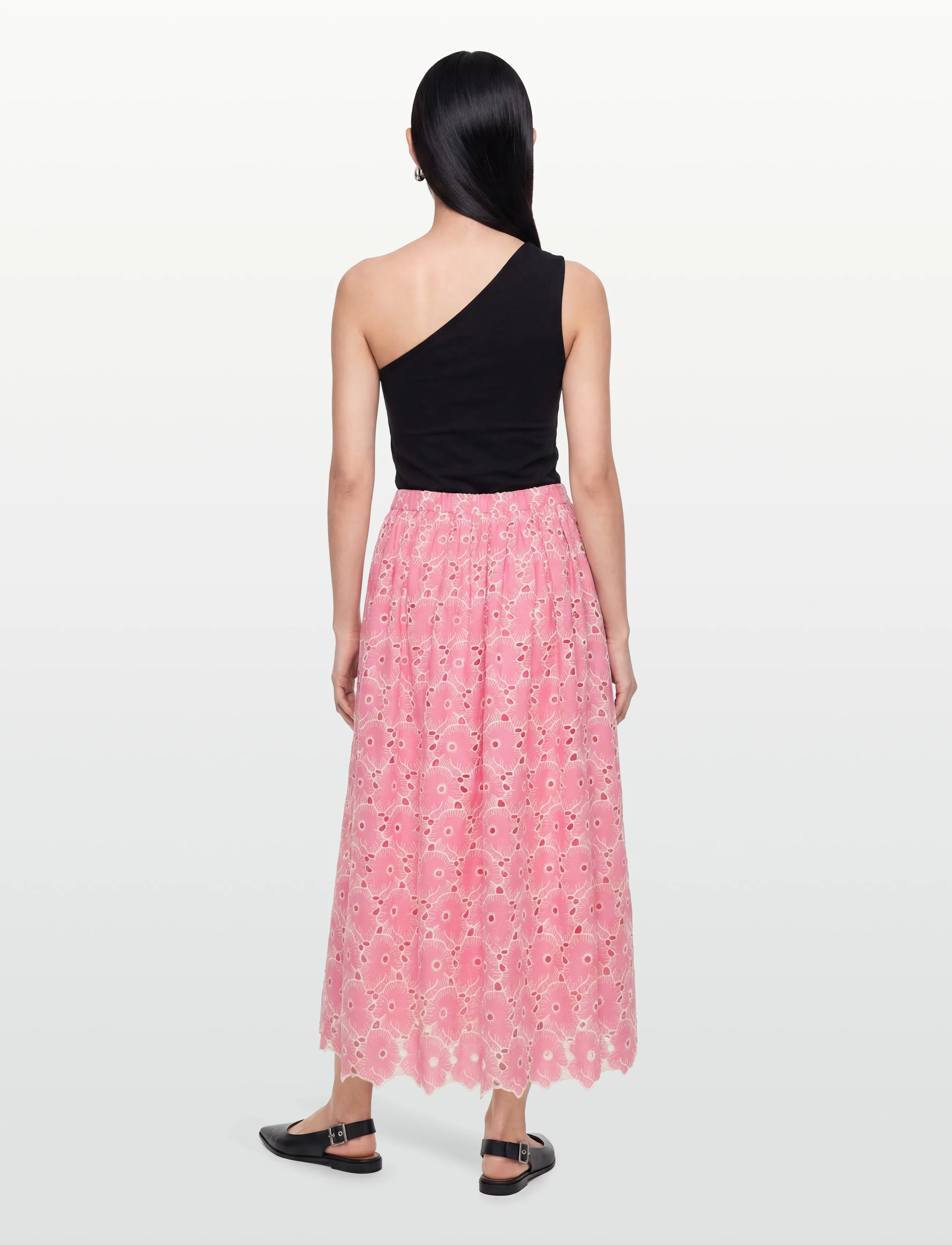 by Ti Mo - Broderie Anglaise Skirt - maxi röcke - 071 - rose pink - 4