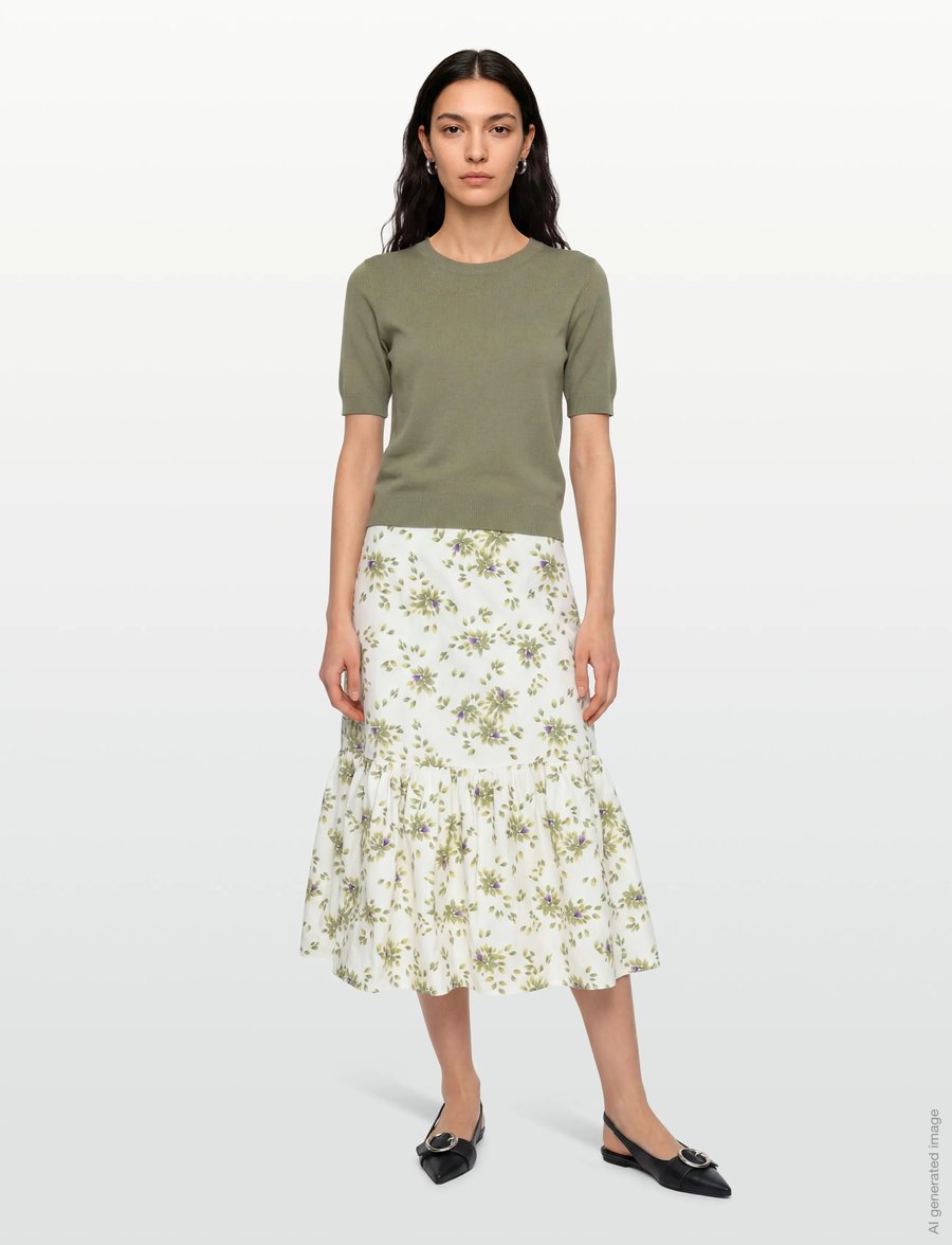 by Ti Mo - *Cotton Taffeta Skirt - maksiseelikud - 791 - petals - 0