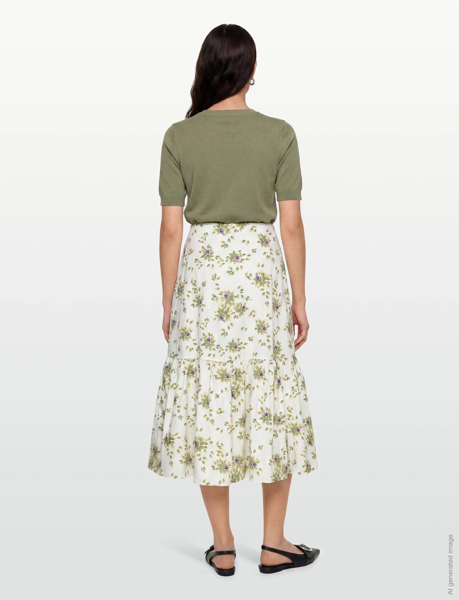 by Ti Mo - *Cotton Taffeta Skirt - maksiseelikud - 791 - petals - 4