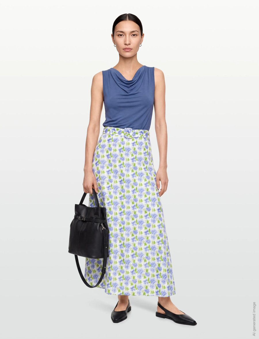 by Ti Mo - Linen Maxi Skirt - maxi röcke - 786 - peony - 0