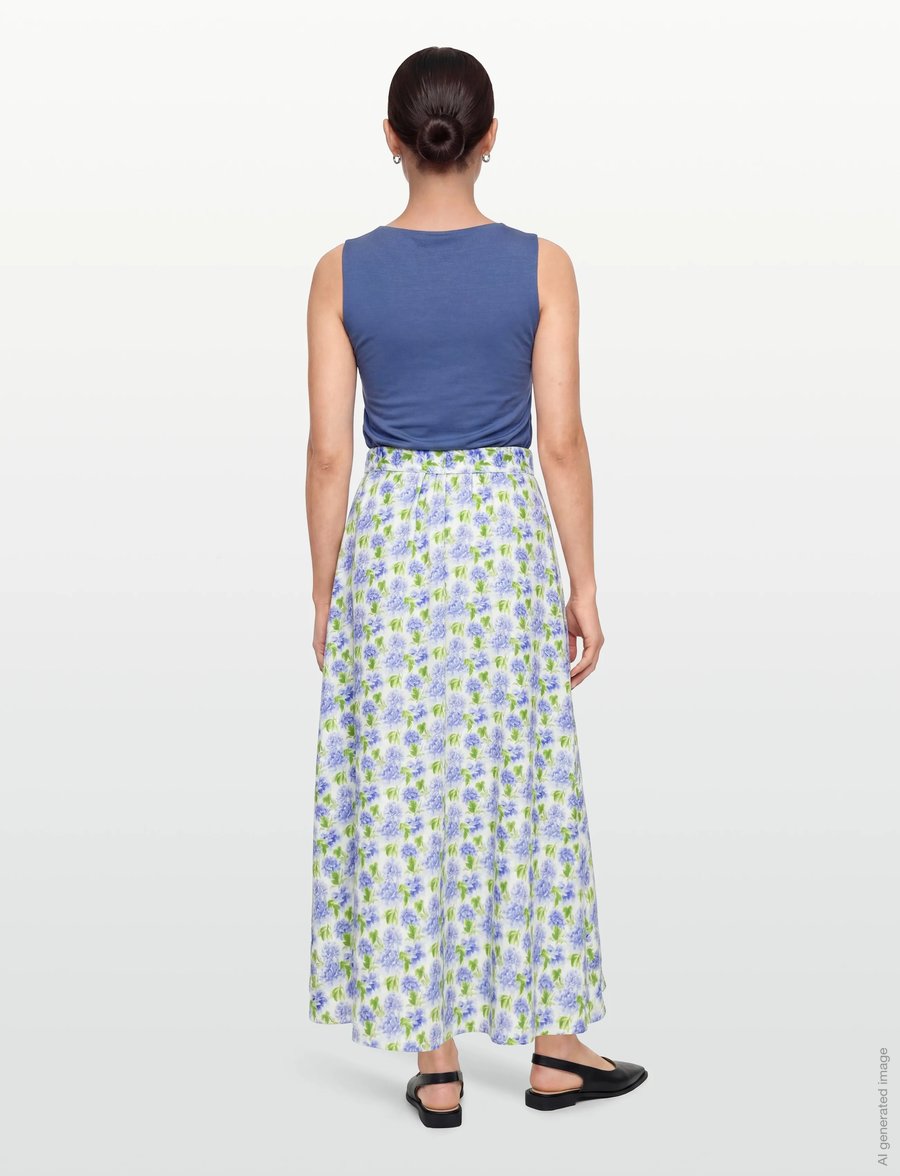 by Ti Mo - Linen Maxi Skirt - maxi röcke - 786 - peony - 4