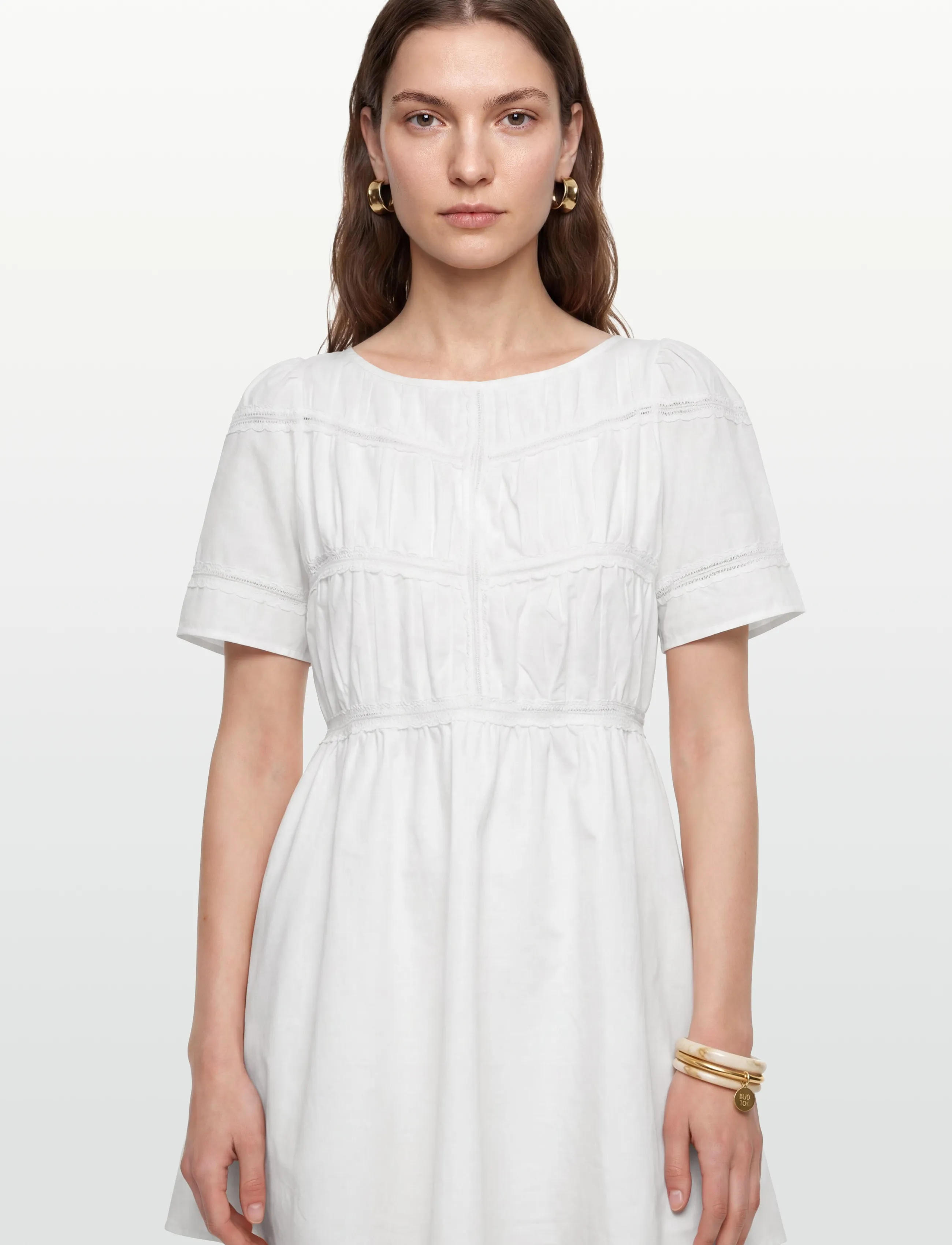 by Ti Mo - Poplin Decorated Dress - konfirmationstøj - 001 - white - 3