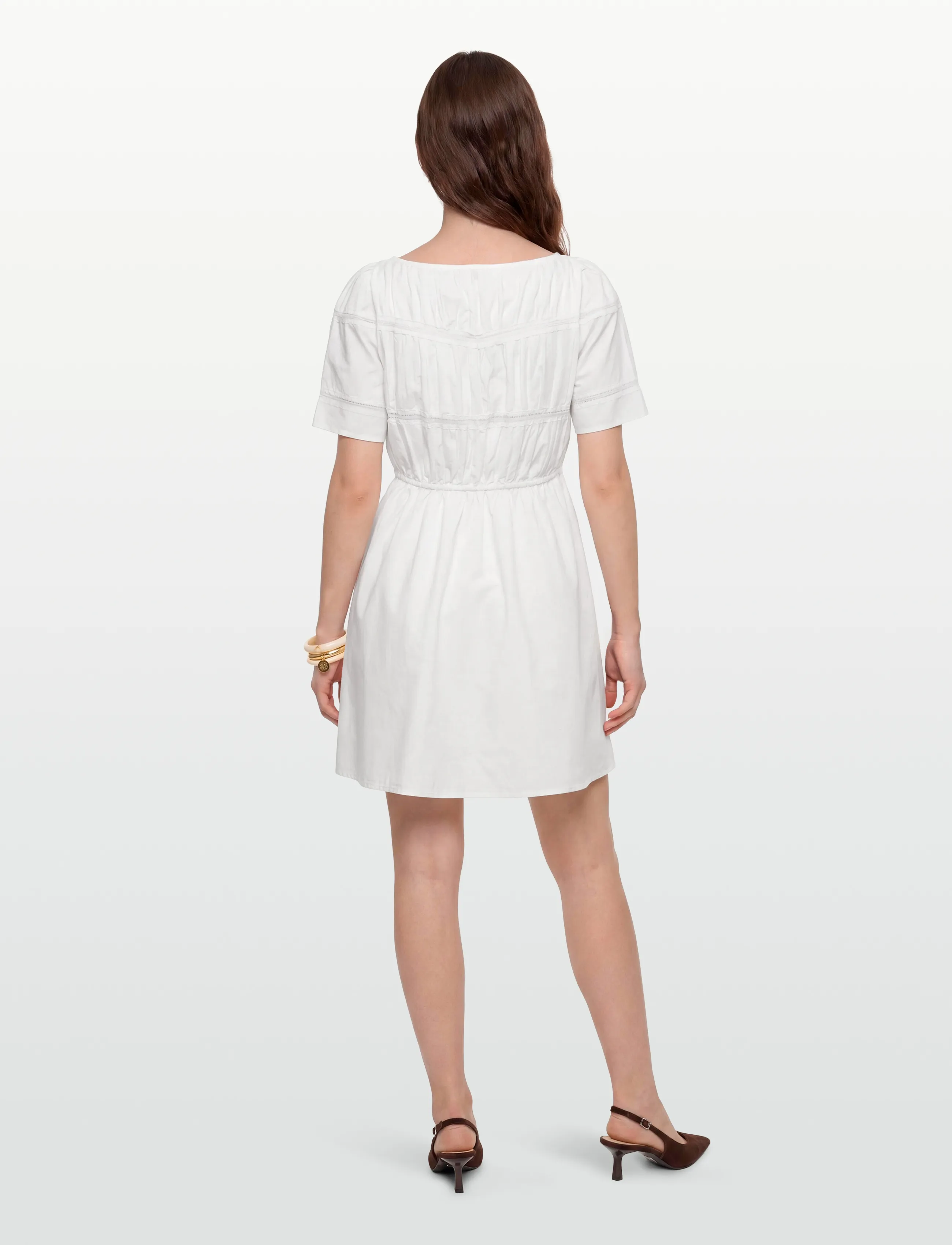 by Ti Mo - Poplin Decorated Dress - konfirmationstøj - 001 - white - 4
