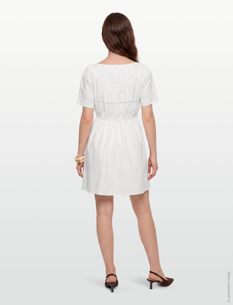 by Ti Mo - Poplin Decorated Dress - konfirmationstøj - 001 - white - 4