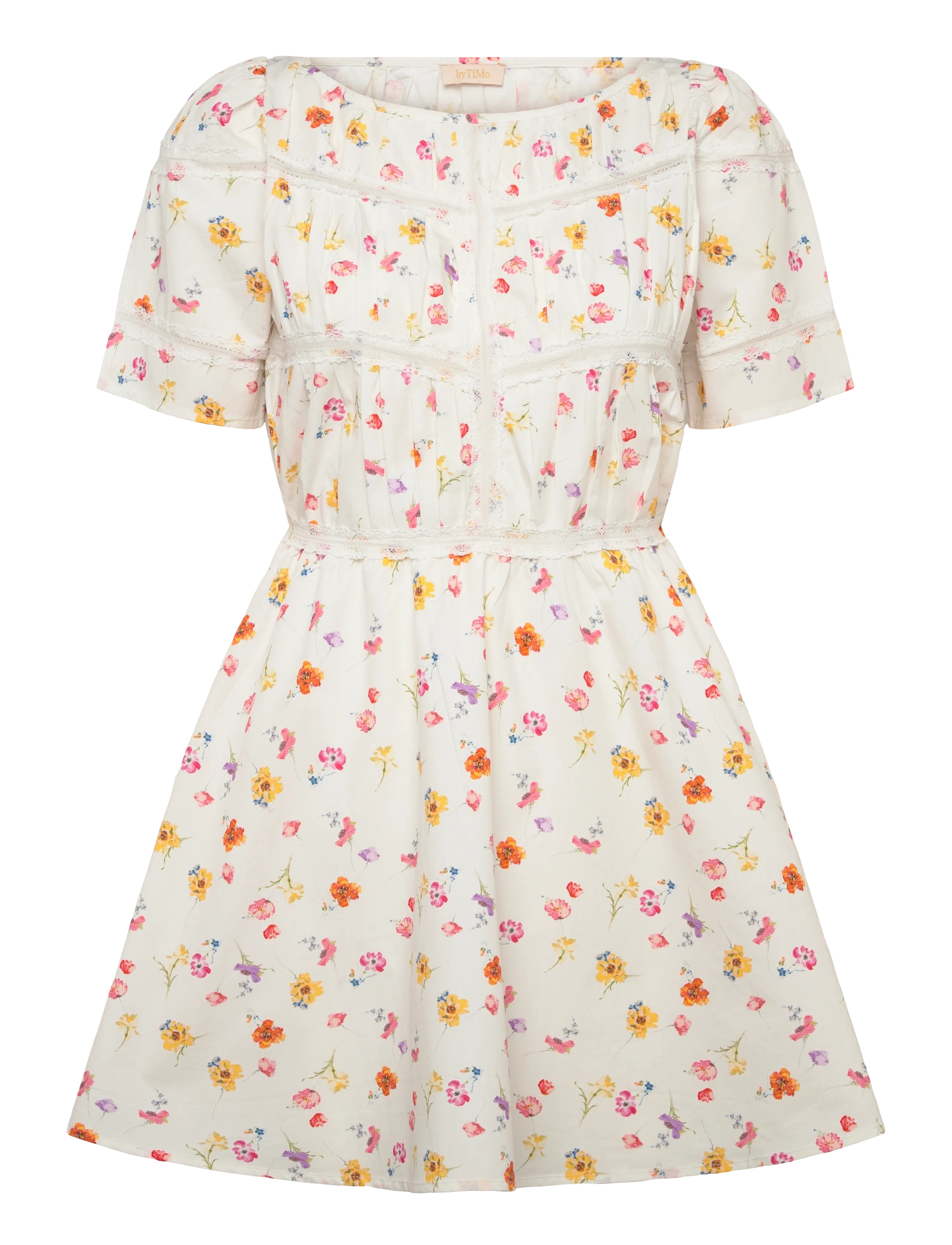 by Ti Mo Poplin Decorated Dress - Kleidid - 778 - MORNING BLOOM / white