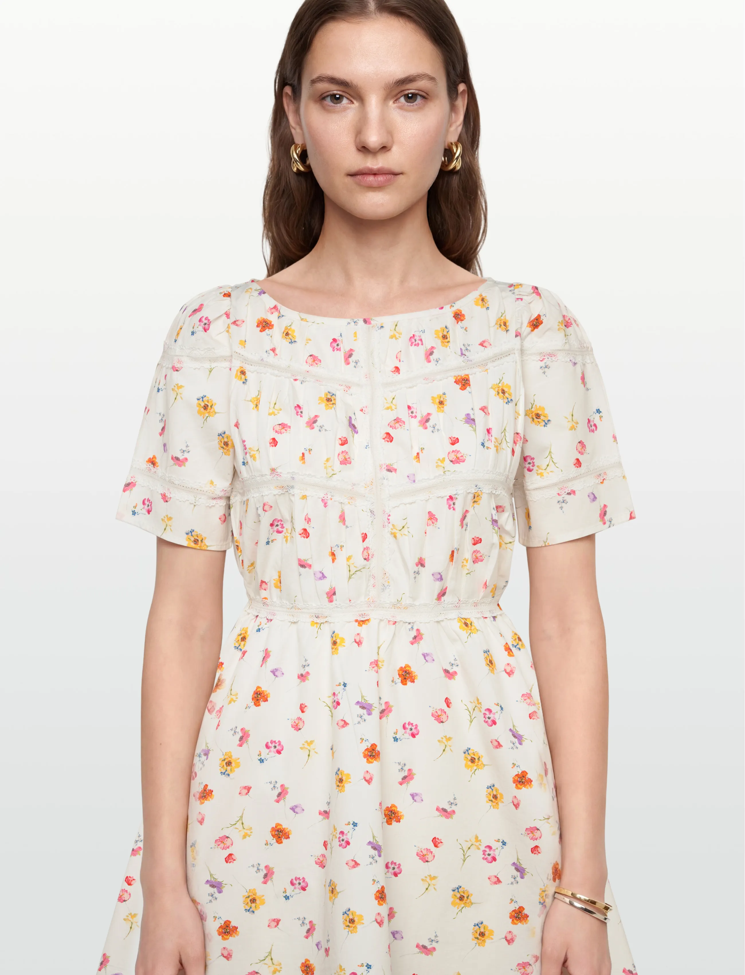 by Ti Mo - Poplin Decorated Dress - konfirmation - 778 - morning bloom - 3