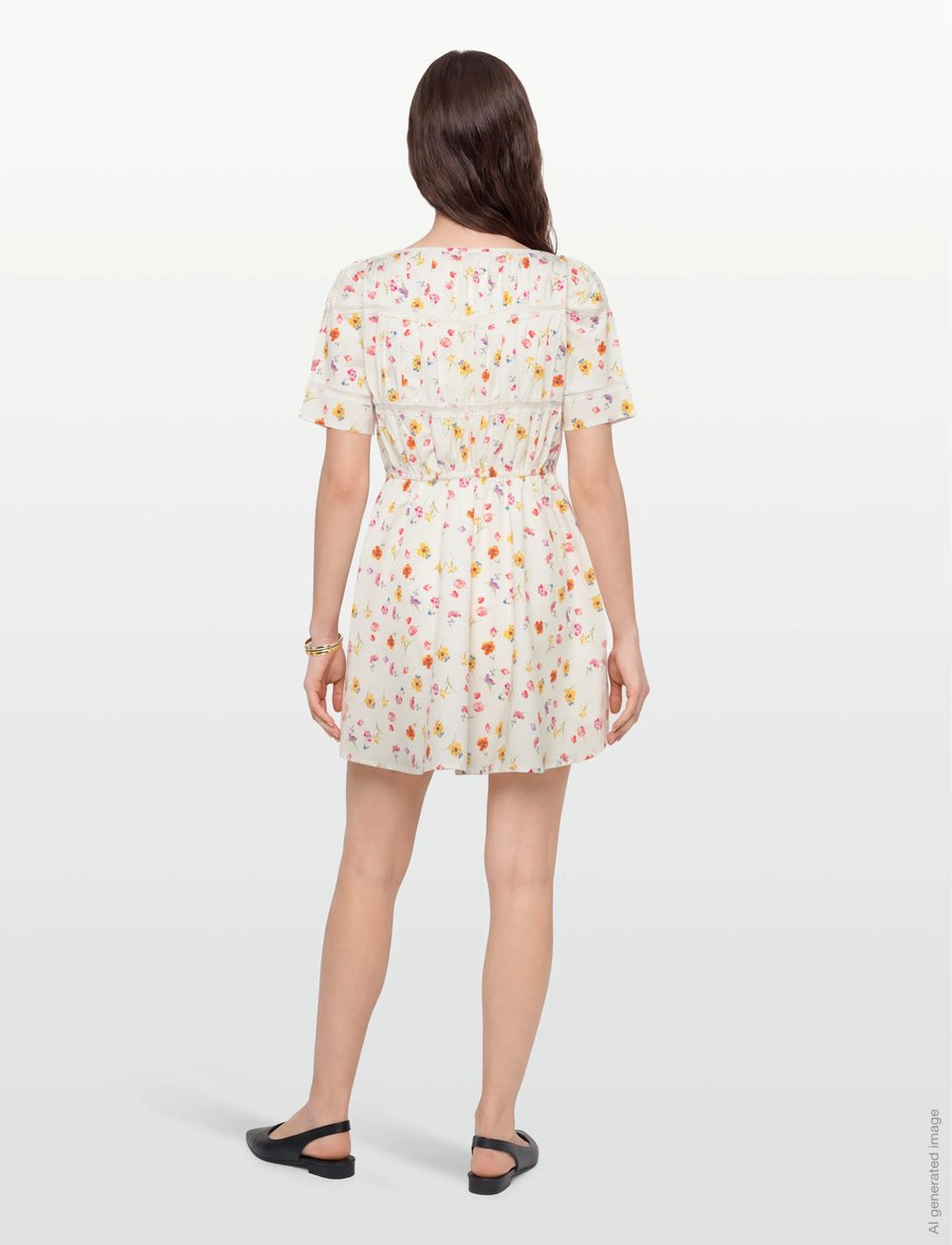 by Ti Mo - Poplin Decorated Dress - konfirmation - 778 - morning bloom - 4