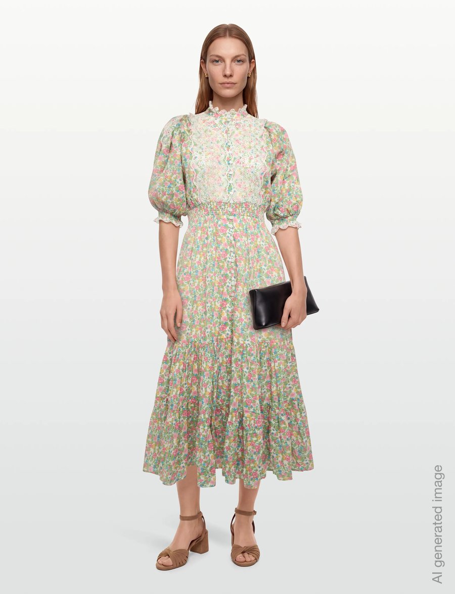 by Ti Mo - Cotten Slub Midi Dress - sommerkjoler - 751 - lush - 0
