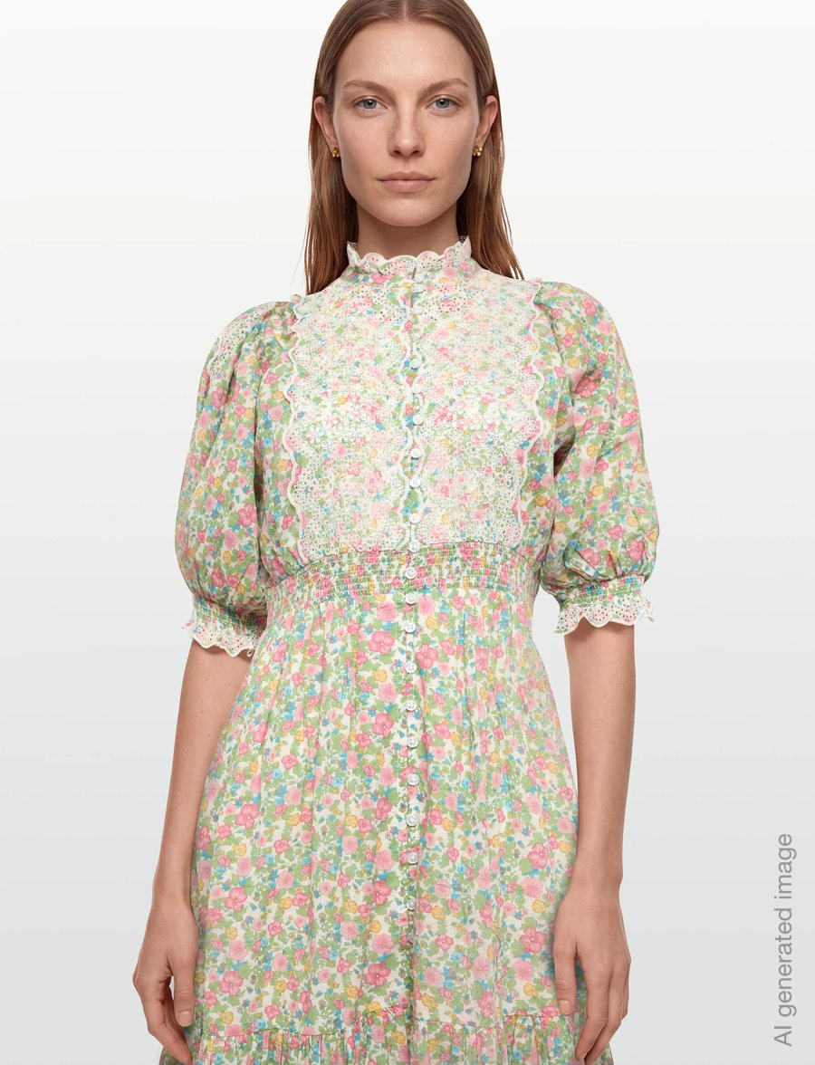 by Ti Mo - Cotten Slub Midi Dress - sommerkjoler - 751 - lush - 3