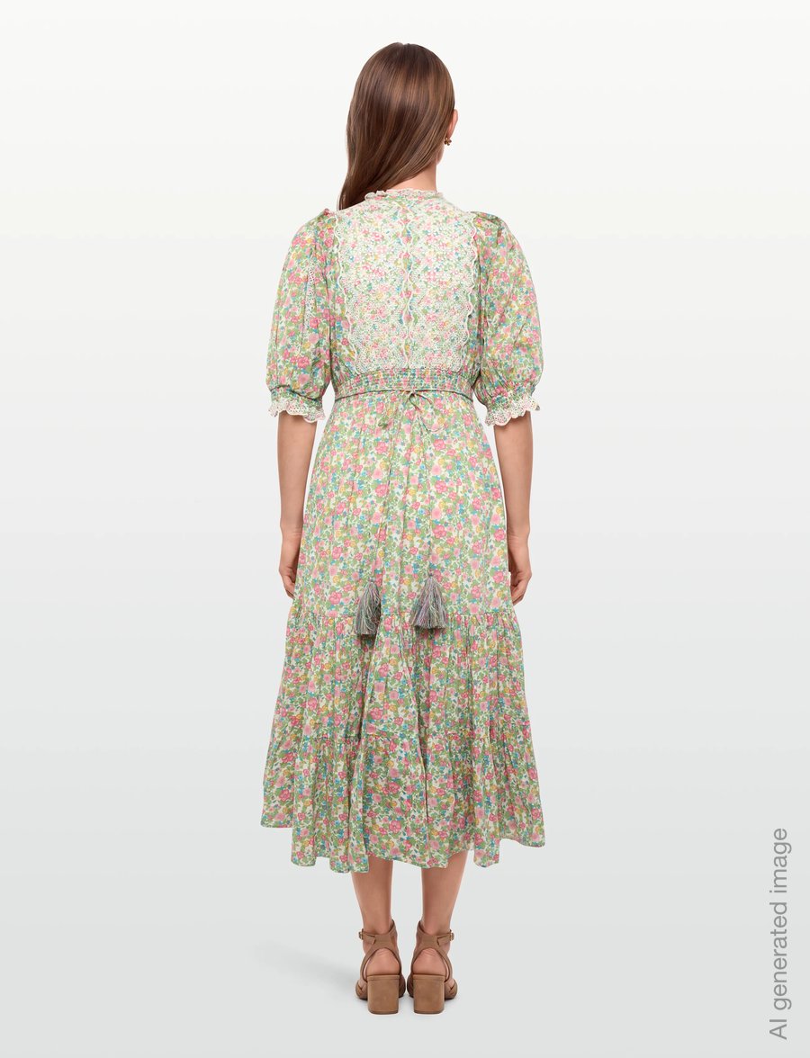 by Ti Mo - Cotten Slub Midi Dress - sommerkjoler - 751 - lush - 4