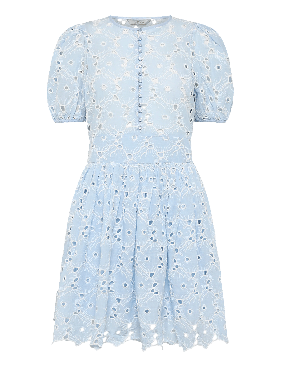 by Ti Mo - Broderie Anglaise Puffed Dress - 010 - light blue - 0