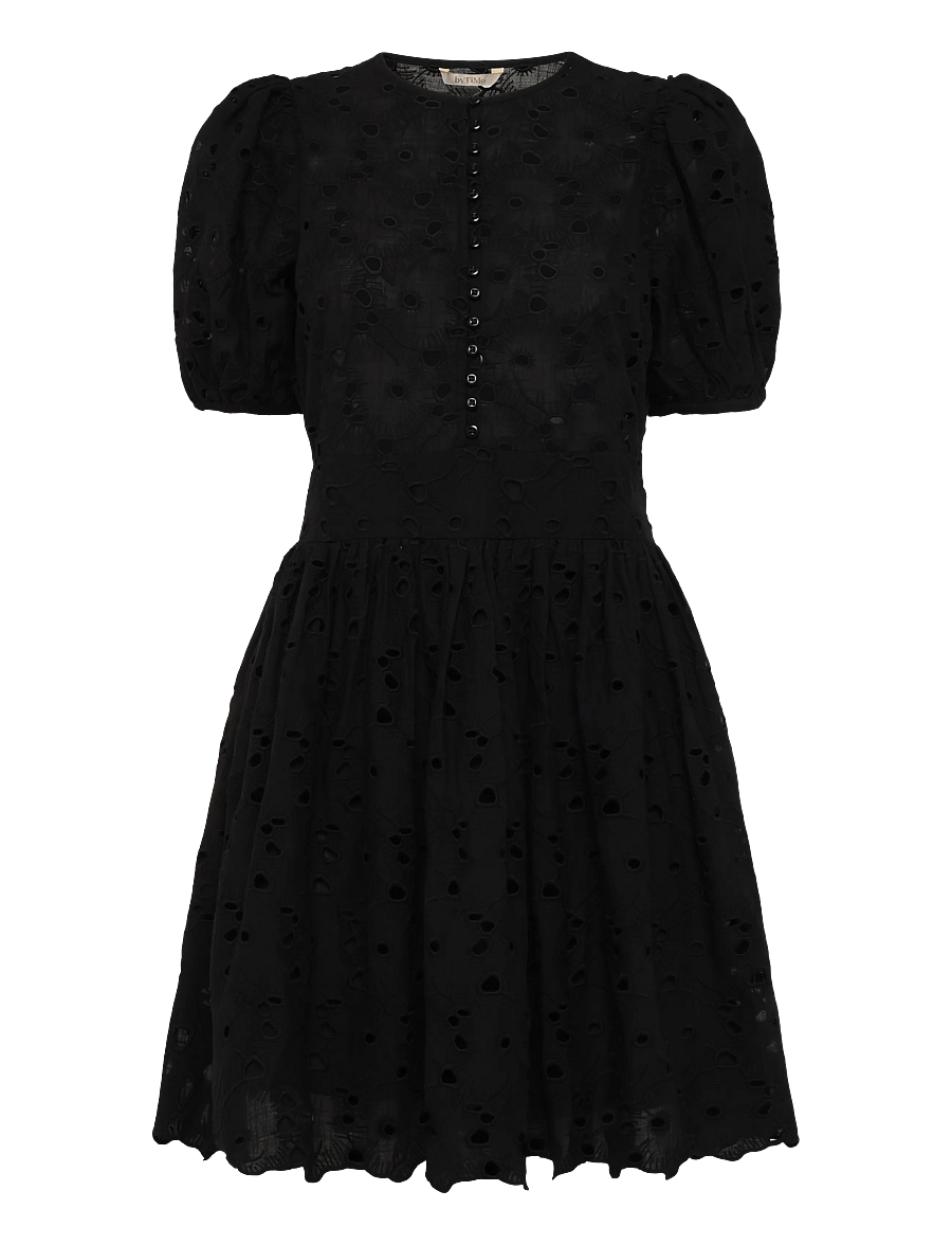 by Ti Mo - Broderie Anglaise Puffed Dress - sommerkleider - 099 - black - 0