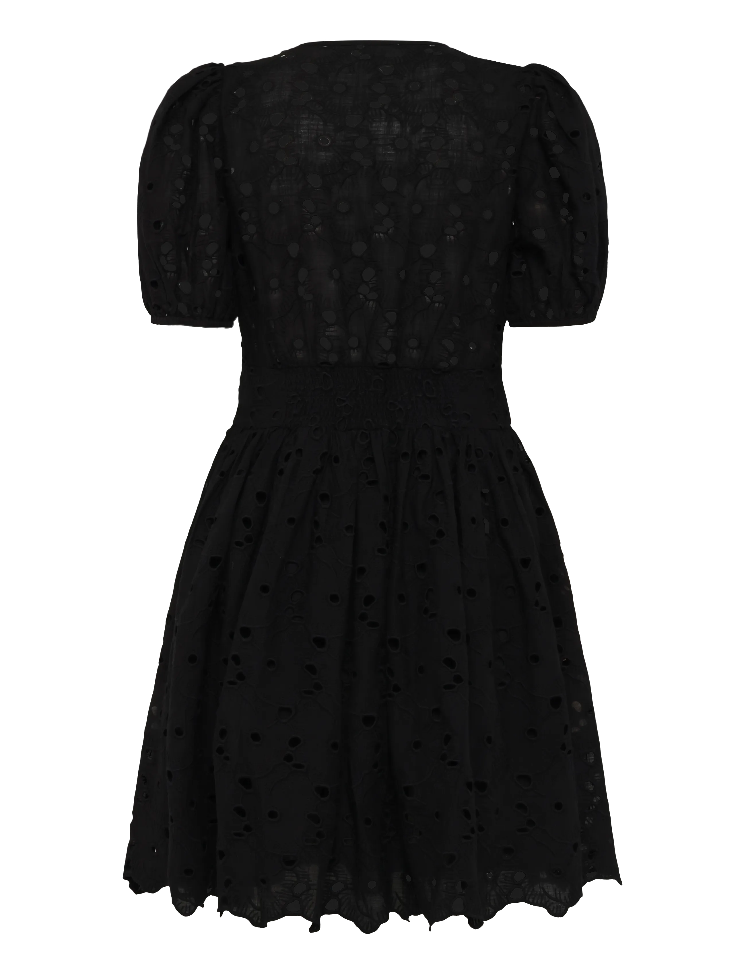 by Ti Mo - Broderie Anglaise Puffed Dress - sommerkleider - 099 - black - 1