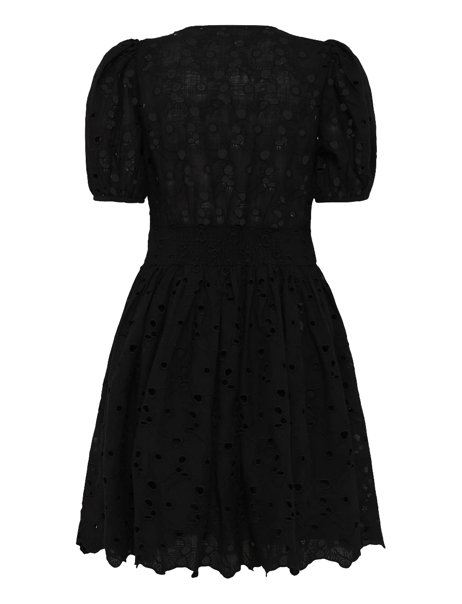 by Ti Mo - Broderie Anglaise Puffed Dress - sommerkleider - 099 - black - 1