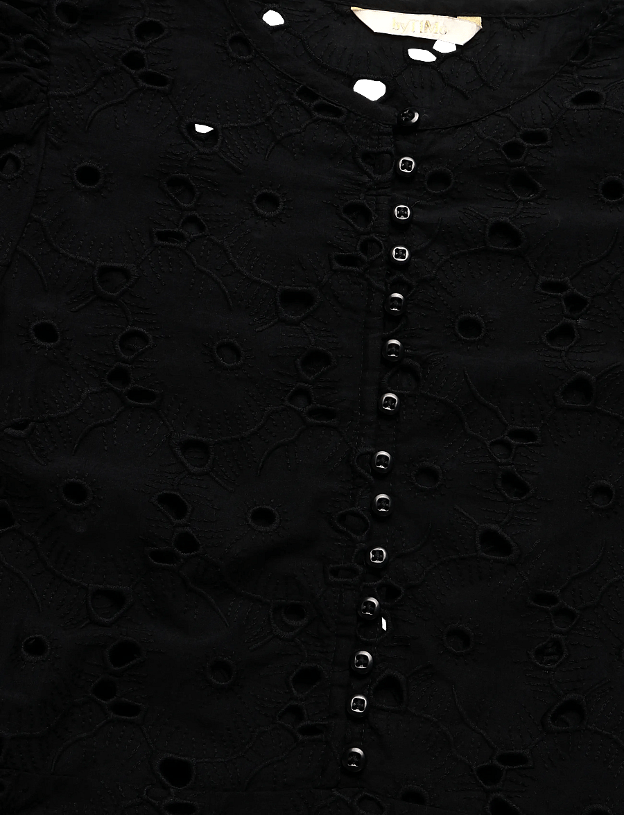 by Ti Mo - Broderie Anglaise Puffed Dress - sommerkleider - 099 - black - 2