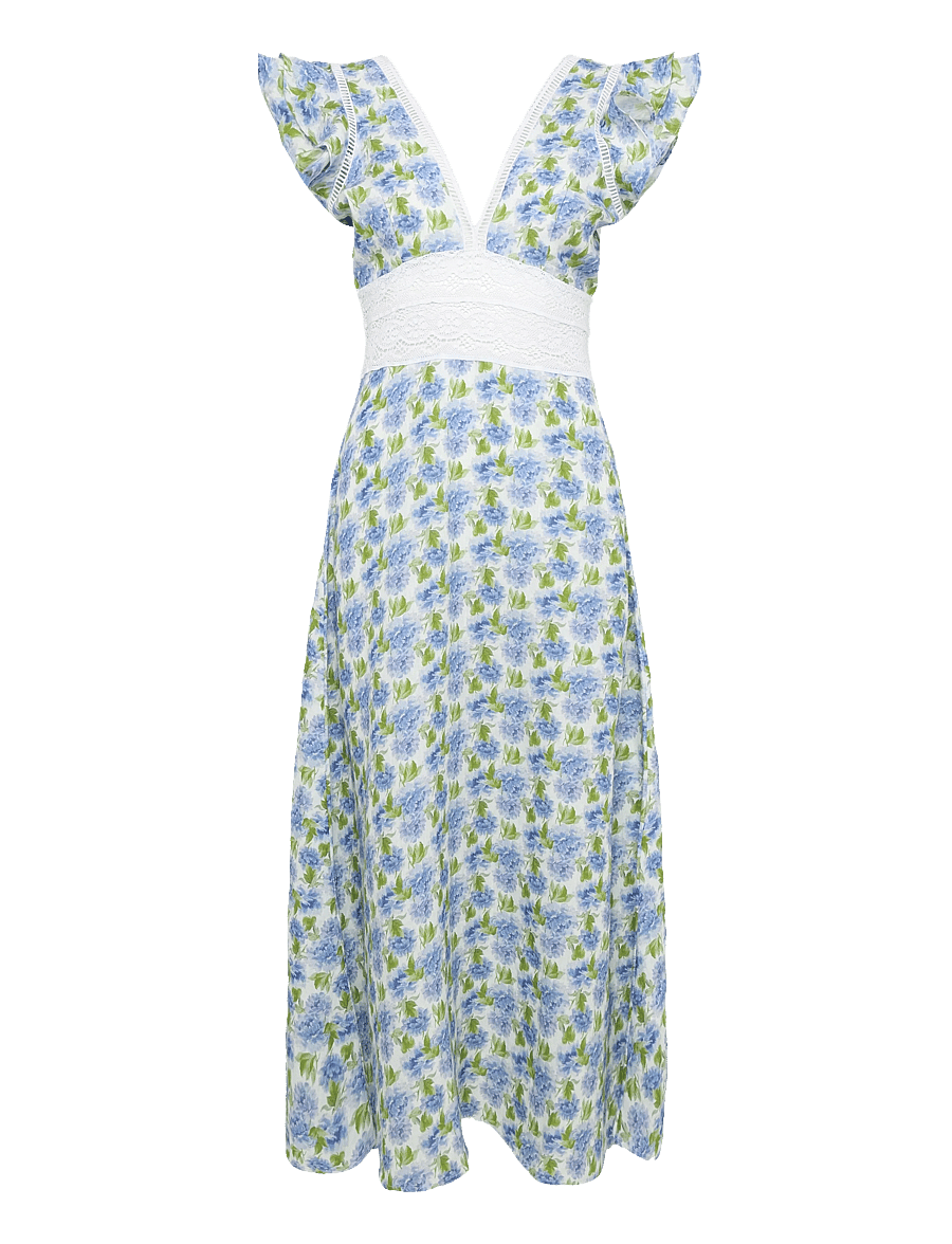 by Ti Mo - Linen V-Neck Dress - konfirmation - 786 - peony - 1