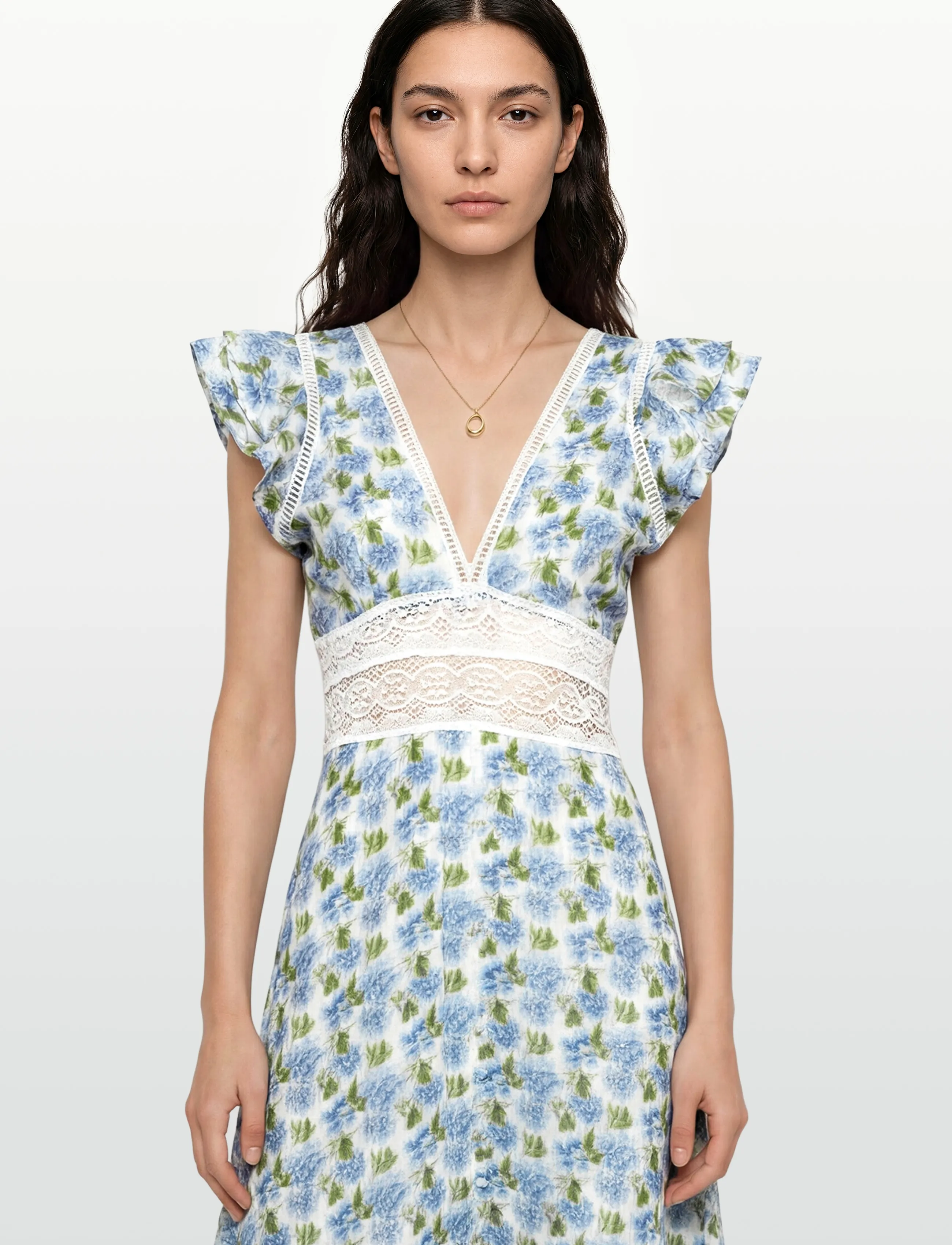 by Ti Mo - Linen V-Neck Dress - 786 - peony - 3