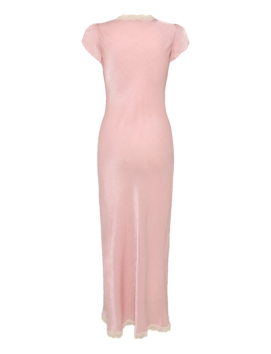 by Ti Mo - Shiny V-Neck Dress - stramme kjoler - 004 - dusty pink - 2