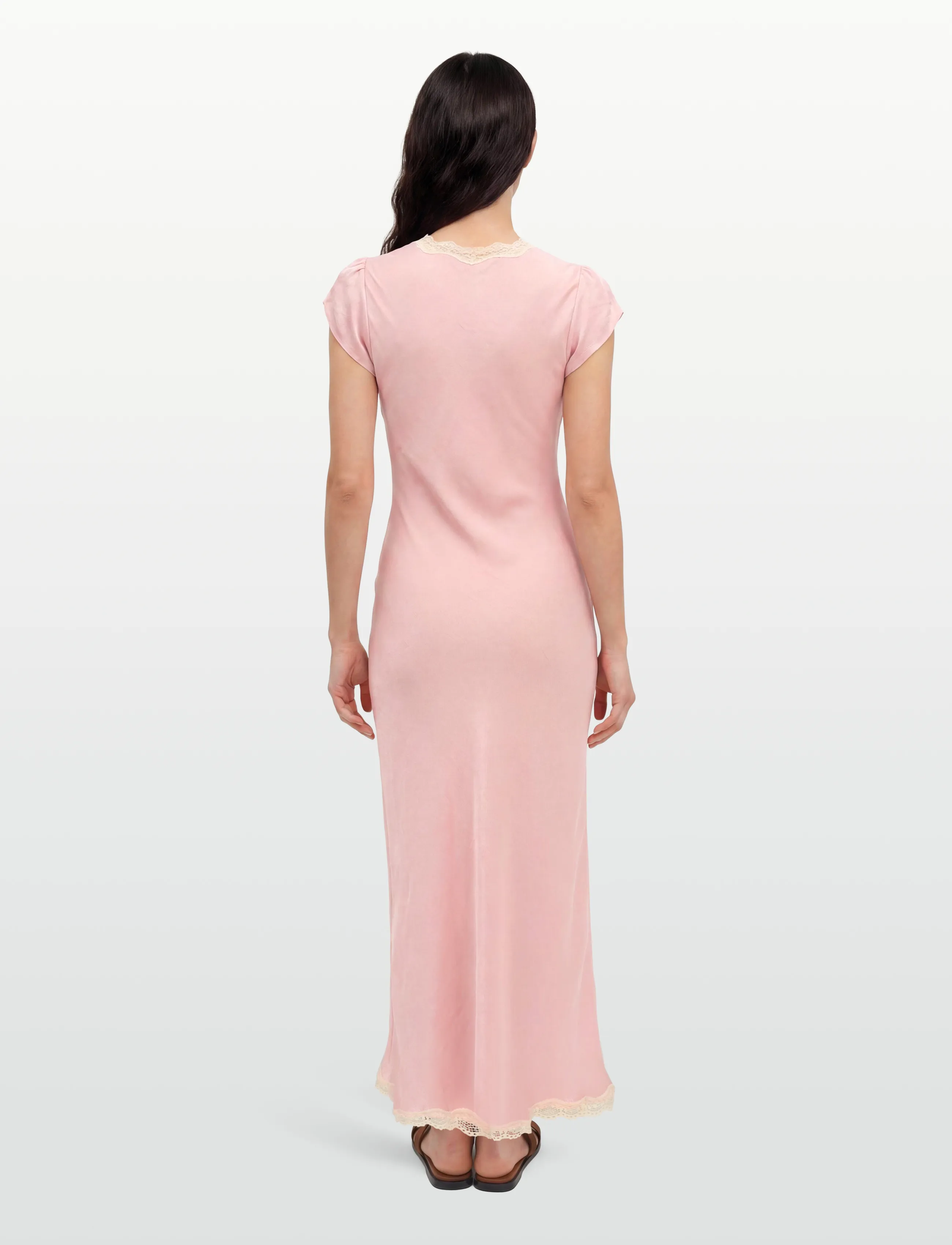 by Ti Mo - Shiny V-Neck Dress - bodycon dresses - 004 - dusty pink - 4