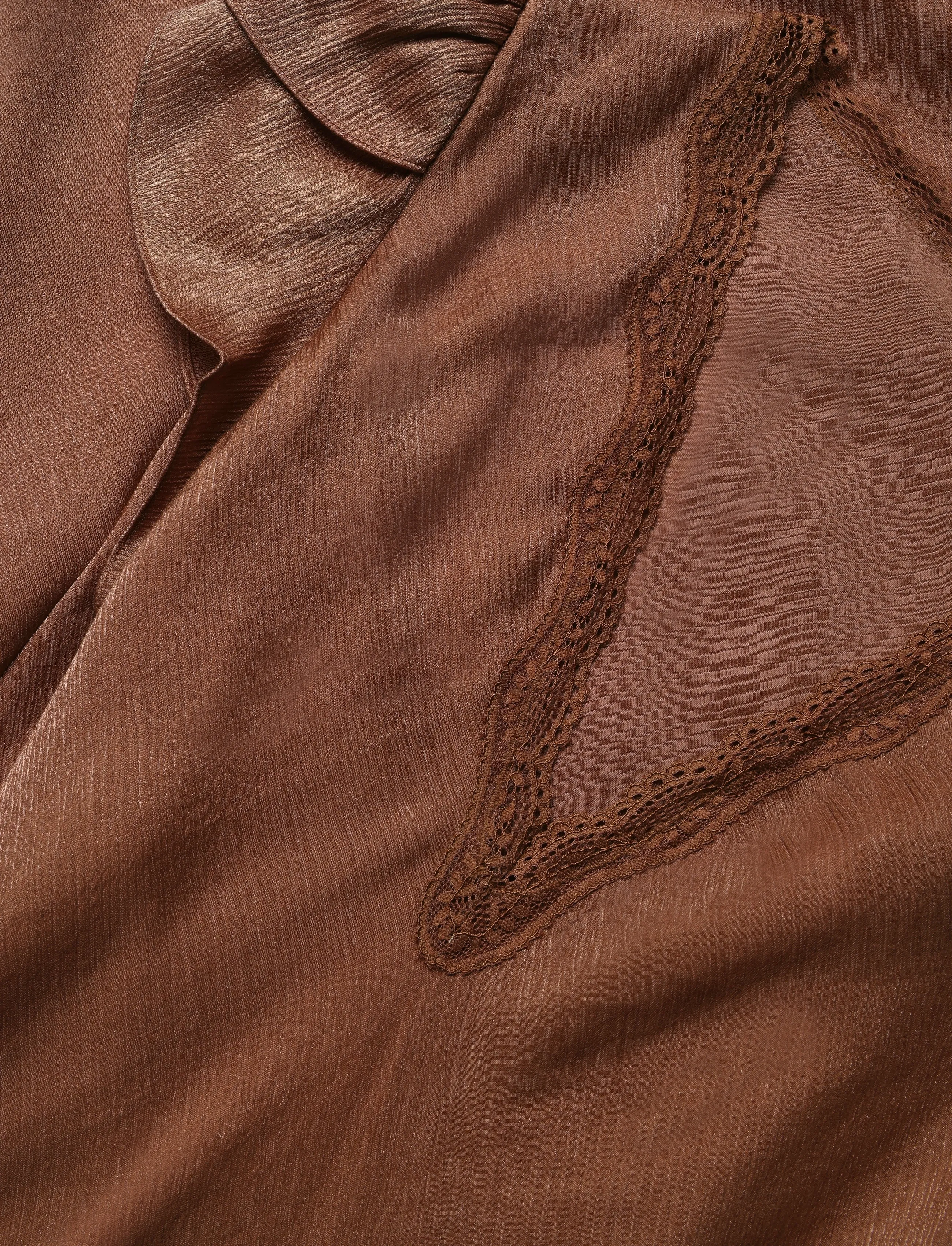 by Ti Mo - Shiny V-Neck Dress - bodycon dresses - 008 - brown - 2