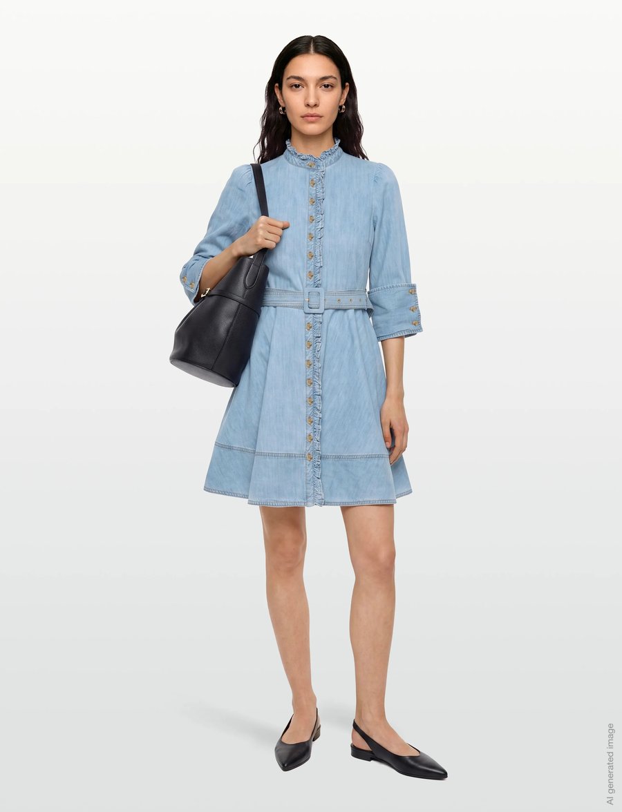 by Ti Mo - Denim Mini Dress - hemdkleider - 010 - light blue - 0