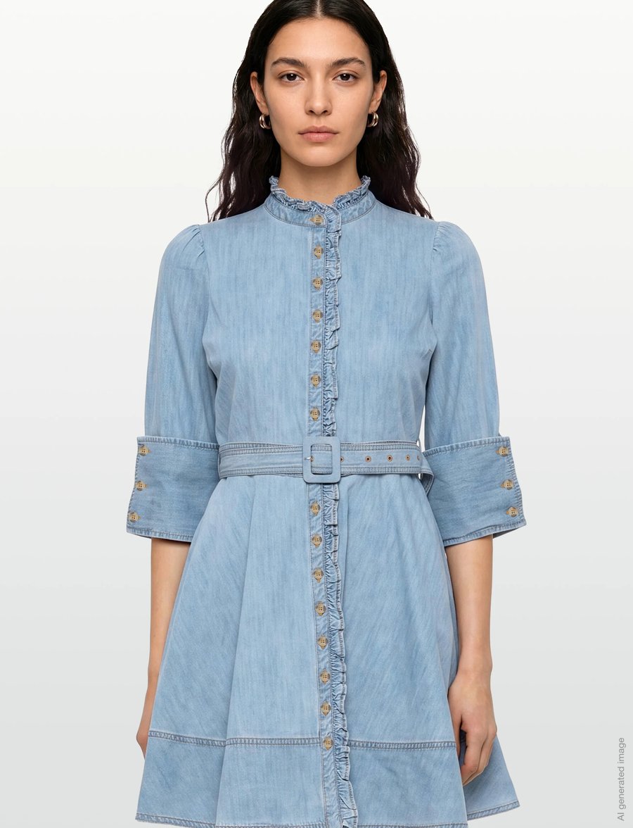 by Ti Mo - Denim Mini Dress - hemdkleider - 010 - light blue - 3