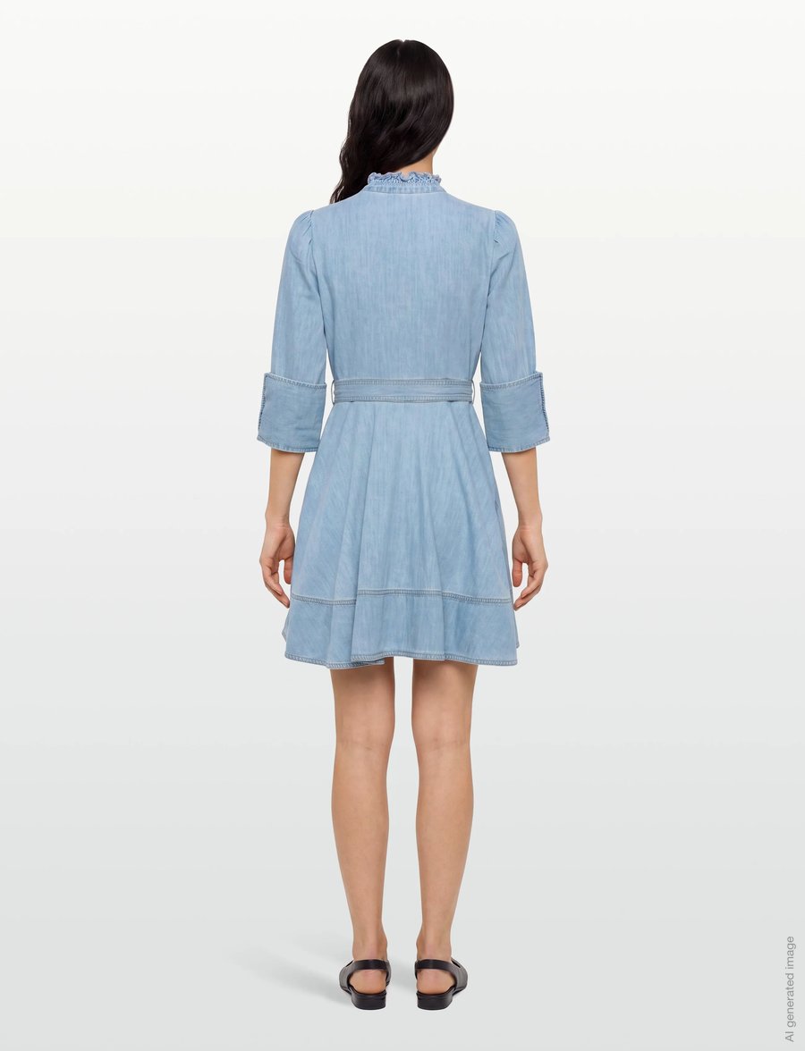 by Ti Mo - Denim Mini Dress - hemdkleider - 010 - light blue - 4