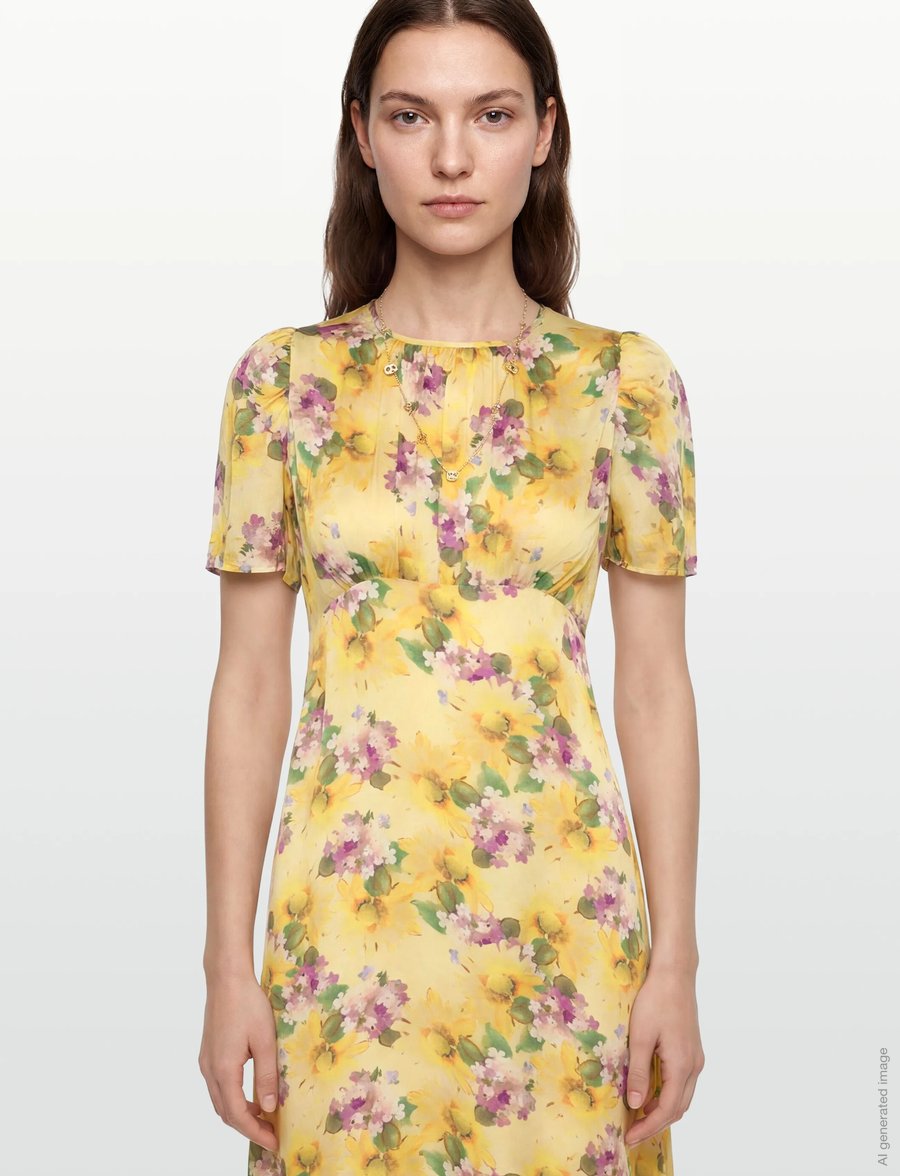 by Ti Mo - Satin Midi Dress - 771 - sunflower haze - 3