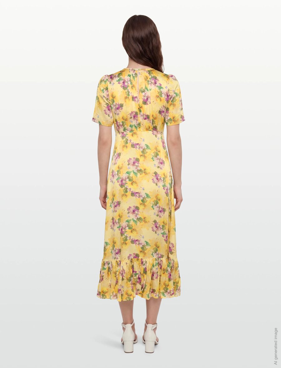 by Ti Mo - Satin Midi Dress - 771 - sunflower haze - 4